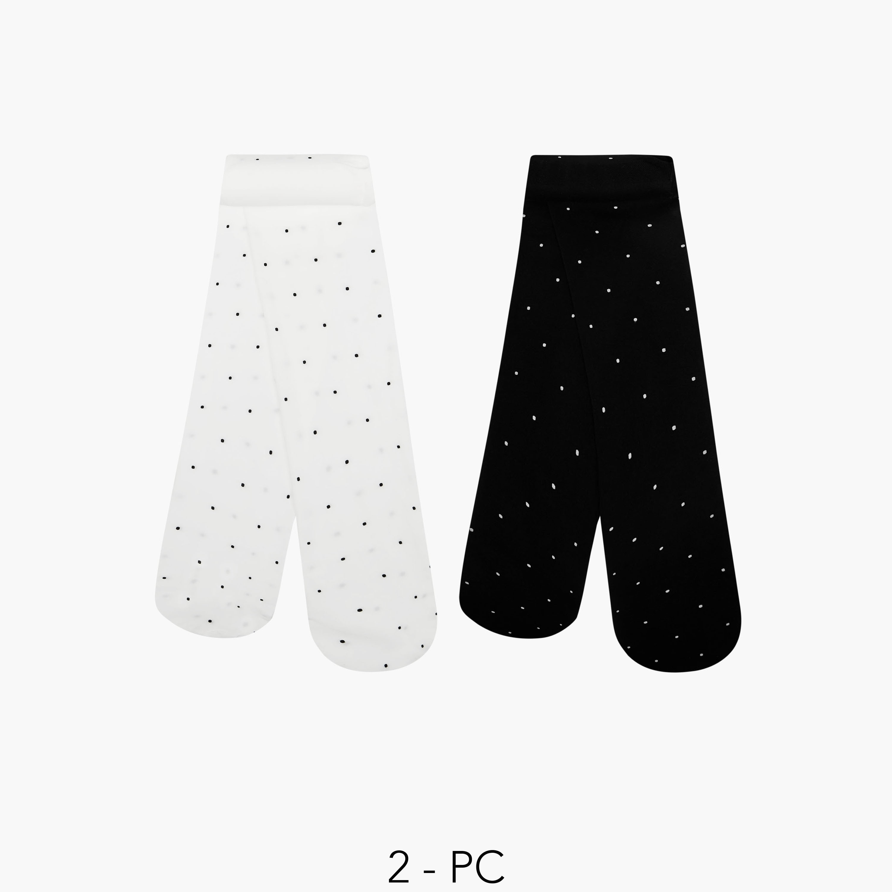Pack of 2 Juniors Tights with Polka Dot Print-girls-accessories-socks-image-2