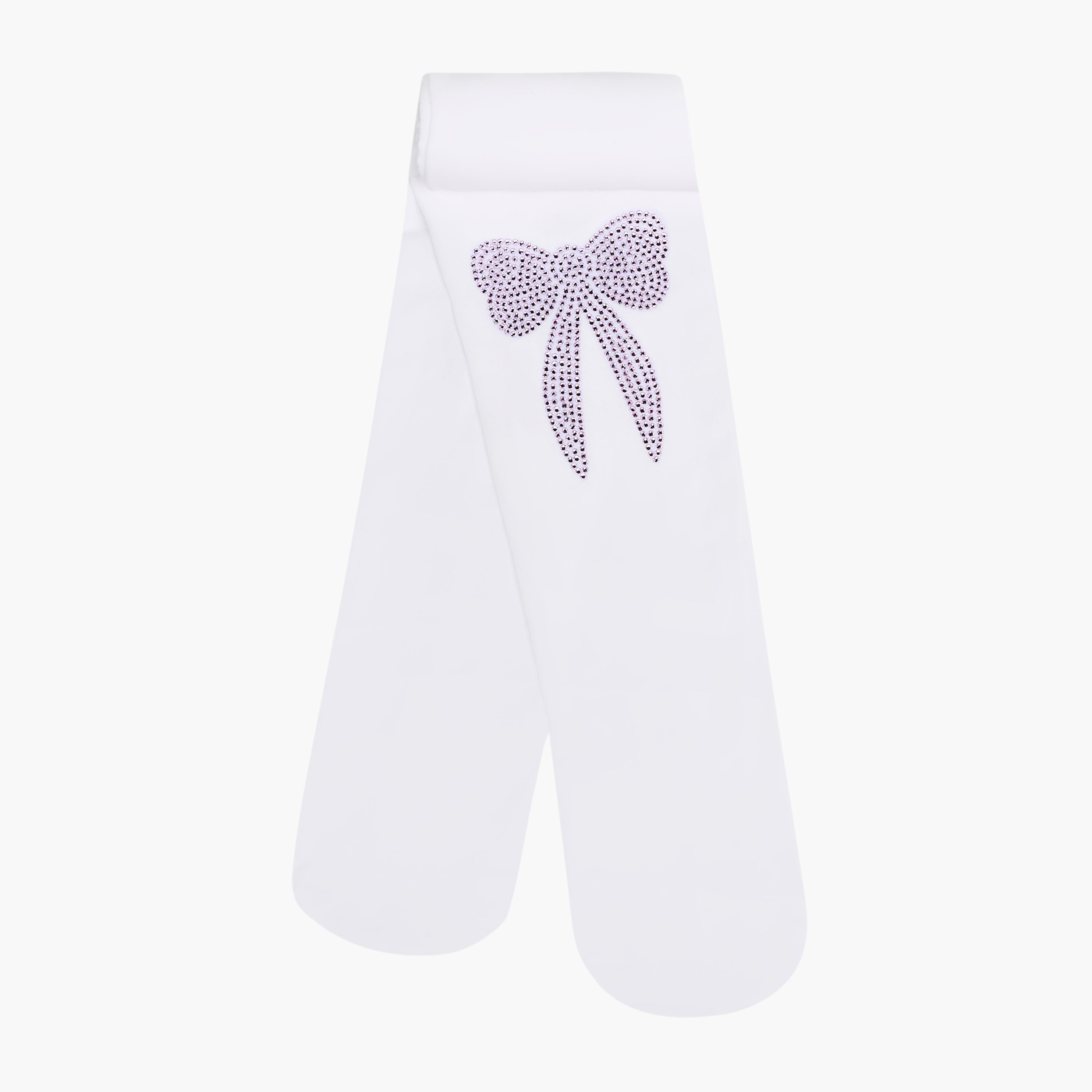 Juniors Tights with Bow Embellished Design-girls-accessories-socks-image-1