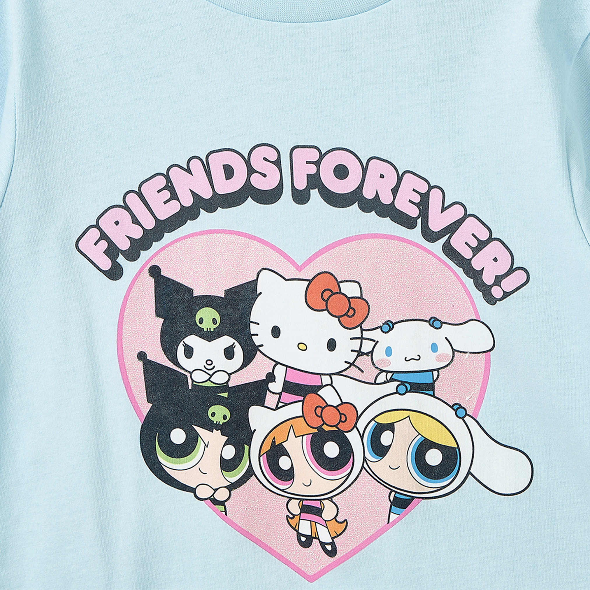 Sanrio Cotton Crew Neck Long Sleeves Pyjama Set with Hello Kitty Print-girls-clothing-nightwear-image-5