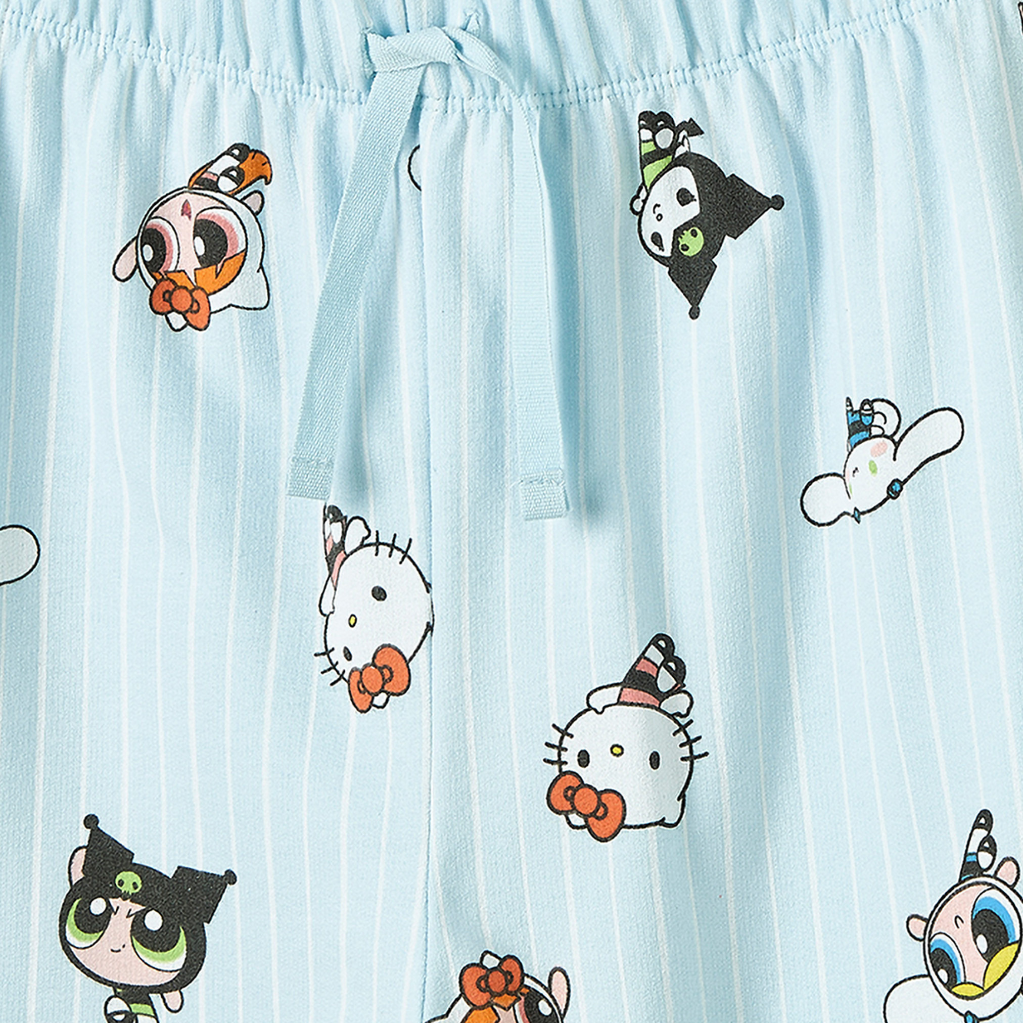 Sanrio Cotton Crew Neck Long Sleeves Pyjama Set with Hello Kitty Print-girls-clothing-nightwear-image-6