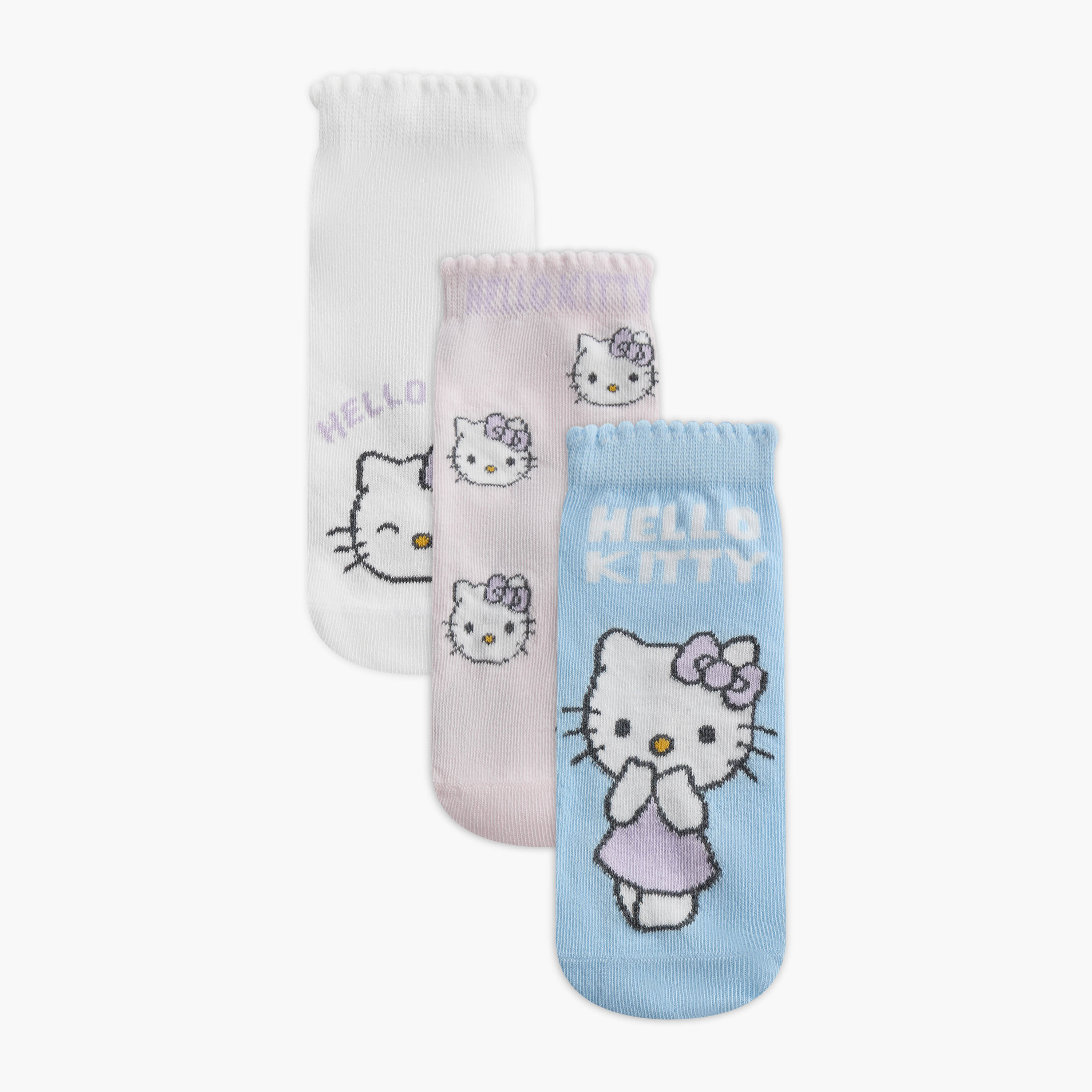 Pack of 3 Sanrio Girls Socks Hello Kitty Print-girls-accessories-socks-image-1