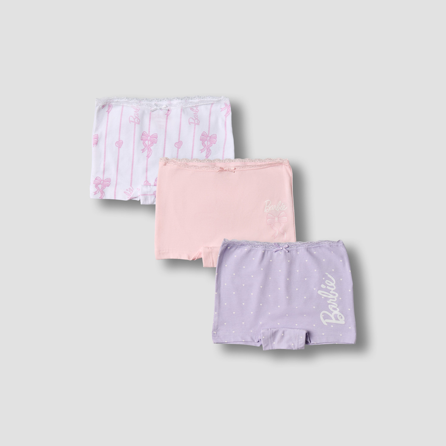 Pack of 3 Boyshort Briefs with Barbie Print-girls-clothing-innerwear-panties-image-1