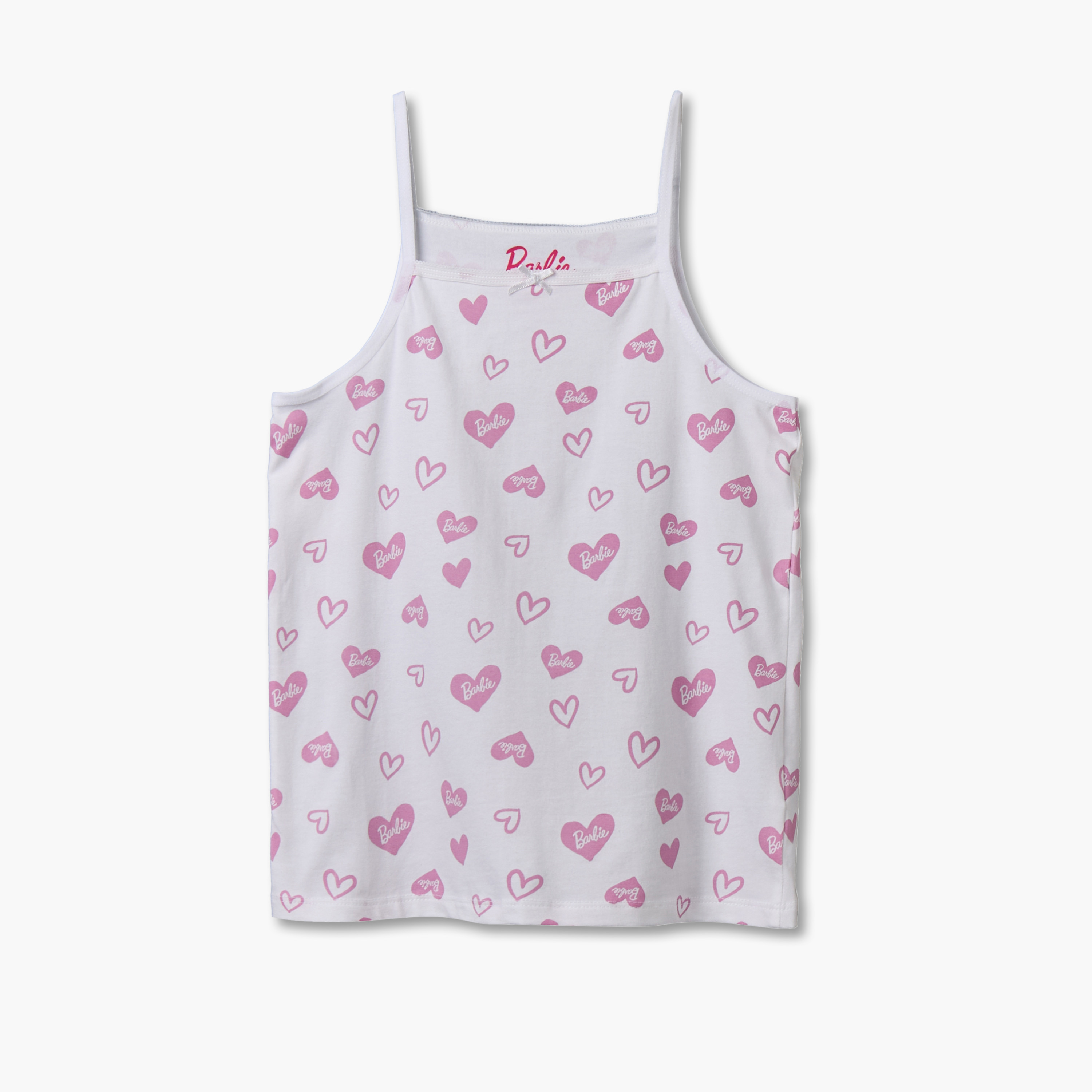 Pack of 3 Cotton Vests with Barbie Print-girls-clothing-innerwear-vests-image-4