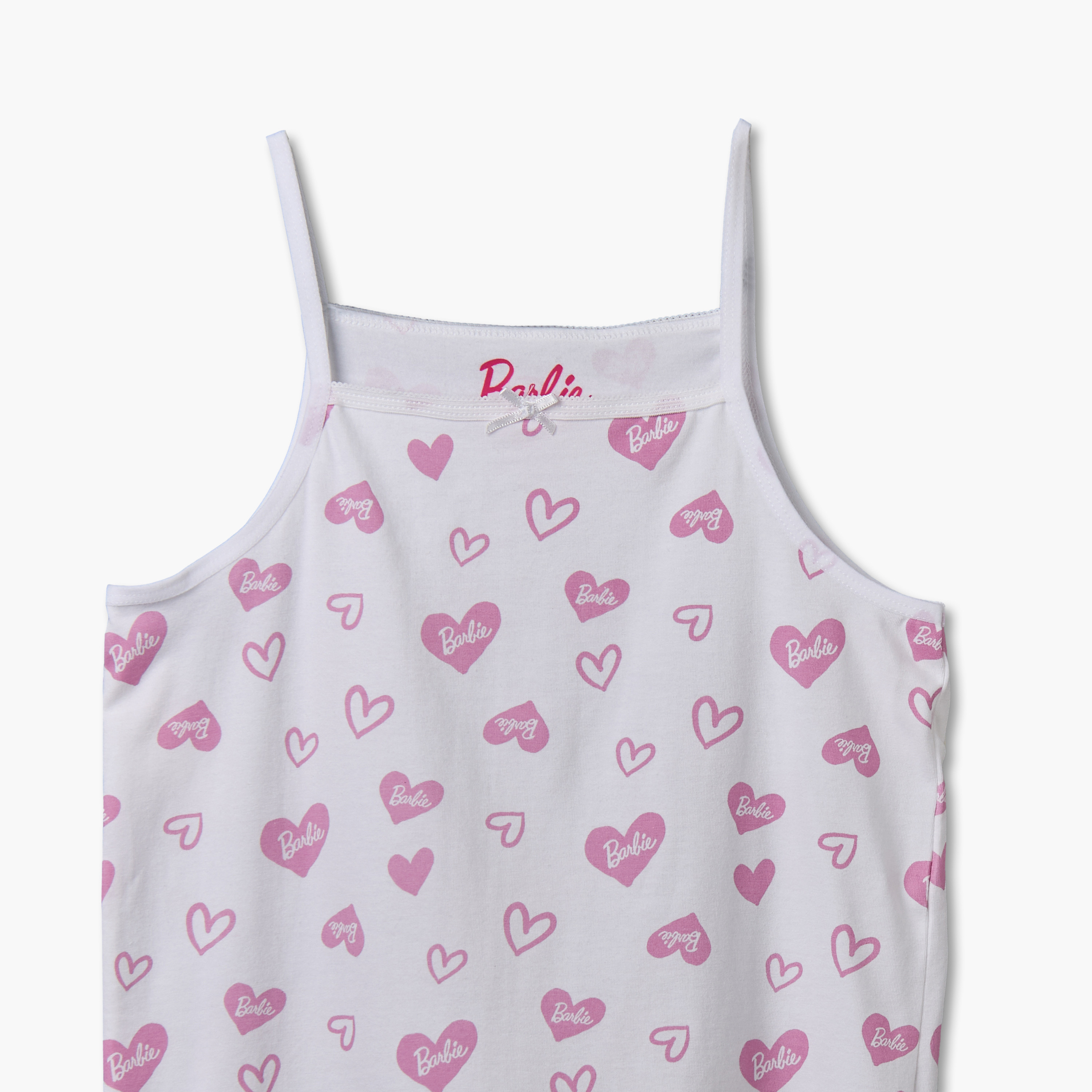 Pack of 3 Cotton Vests with Barbie Print-girls-clothing-innerwear-vests-image-6