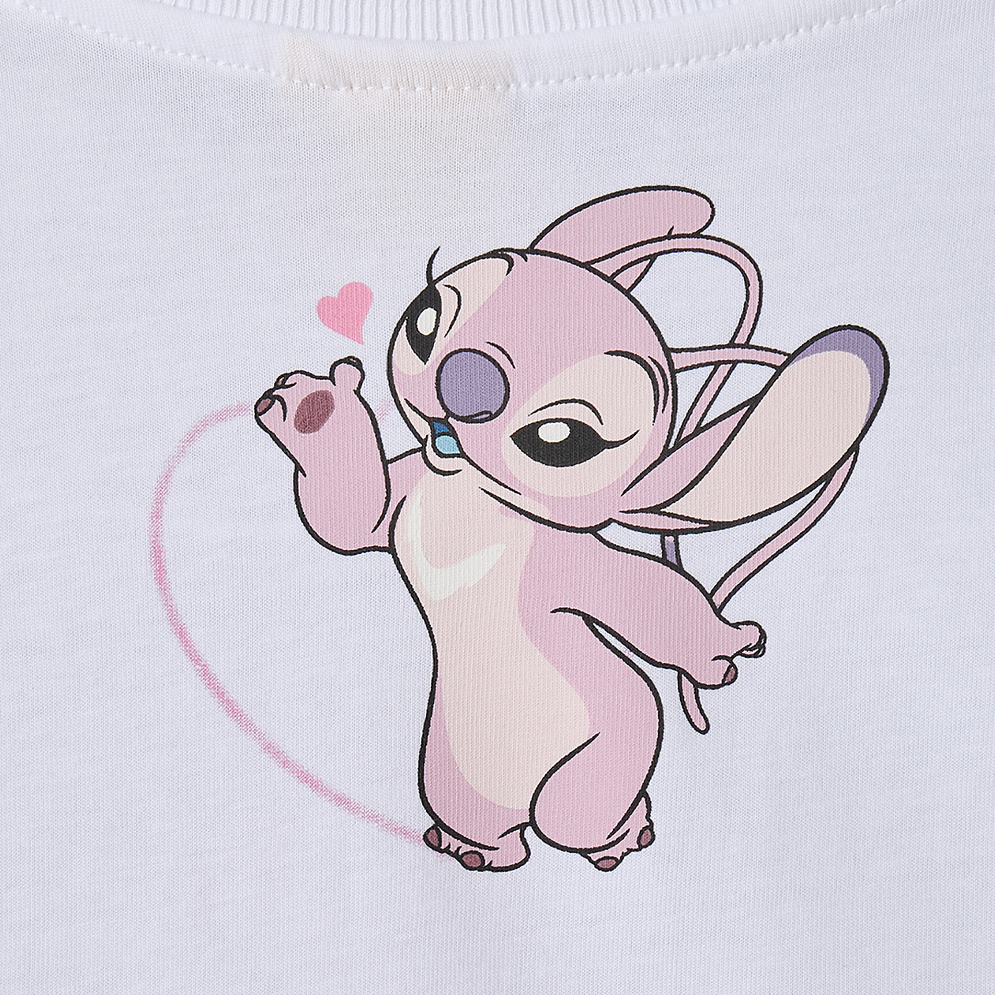 Disney Cotton Crew Neck Long Sleeves Pyjama Set with Angel Print-girls-clothing-nightwear-image-8