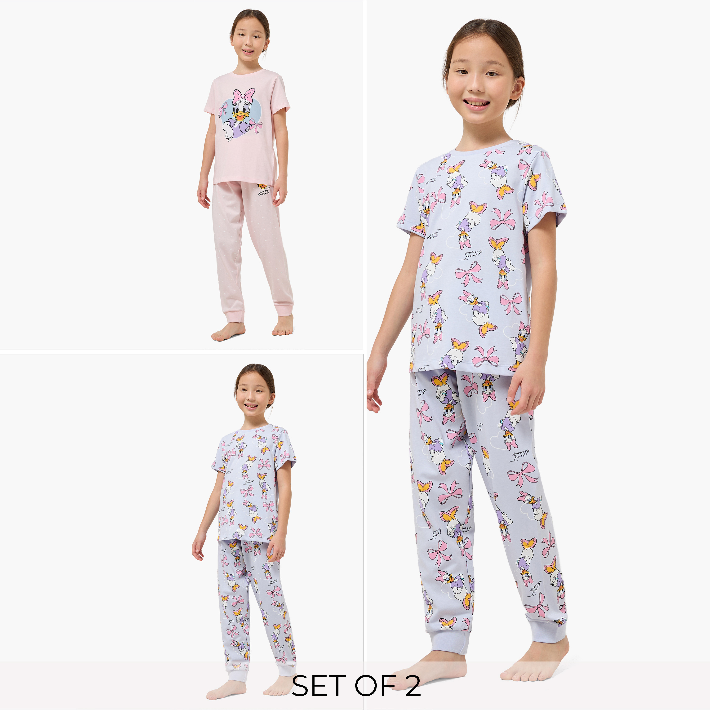 طقم من 2 - طقم بيجاما قطن بياقة مستديرة وأكمام قصيرة وطبعات من ديزني-girls-clothing-nightwear-image-8