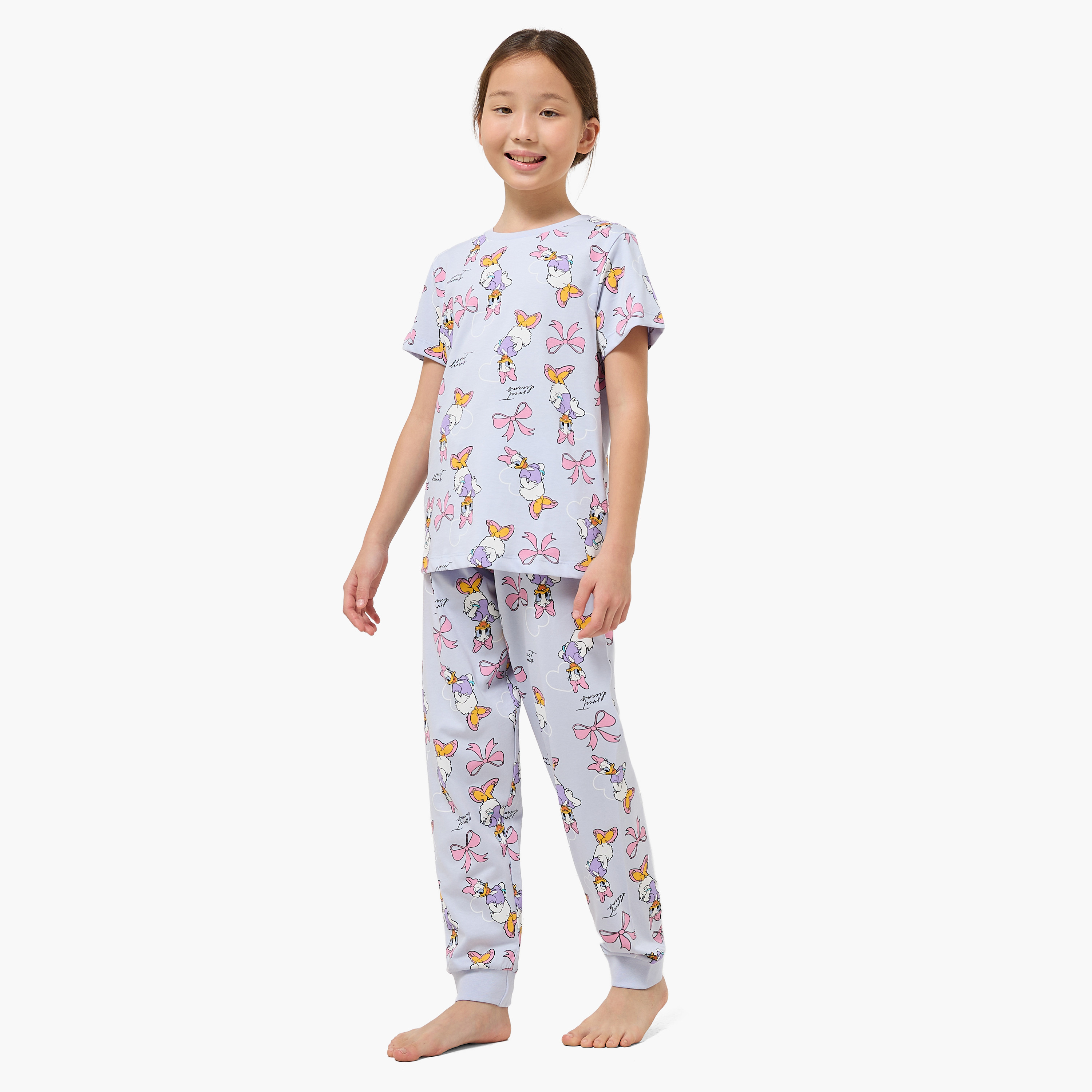 طقم من 2 - طقم بيجاما قطن بياقة مستديرة وأكمام قصيرة وطبعات من ديزني-girls-clothing-nightwear-image-7