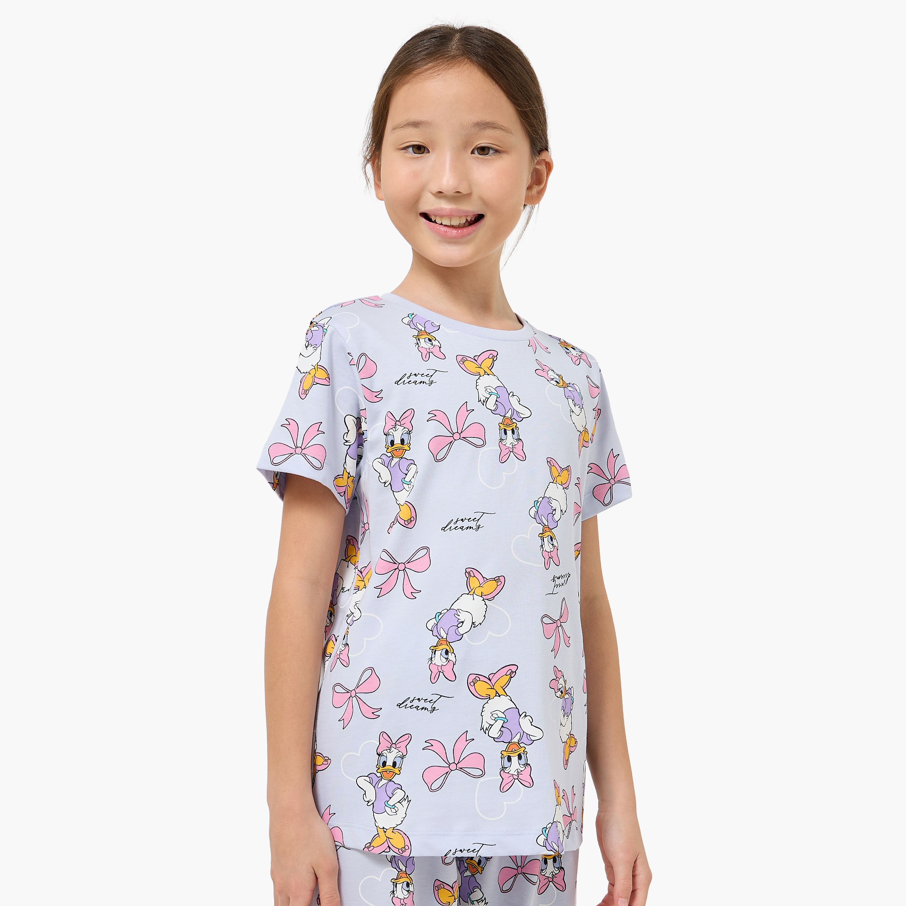 طقم من 2 - طقم بيجاما قطن بياقة مستديرة وأكمام قصيرة وطبعات من ديزني-girls-clothing-nightwear-image-5