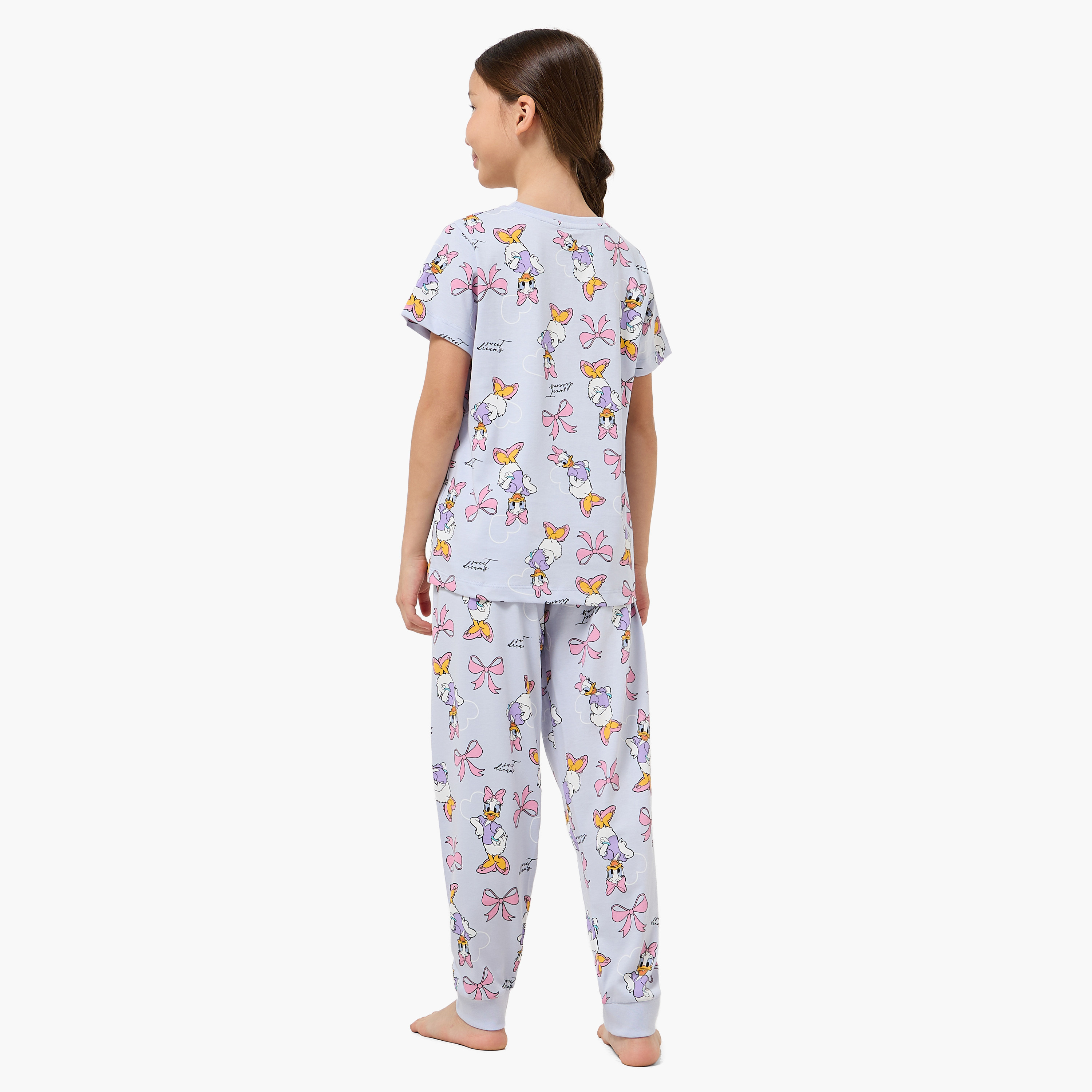 طقم من 2 - طقم بيجاما قطن بياقة مستديرة وأكمام قصيرة وطبعات من ديزني-girls-clothing-nightwear-image-3