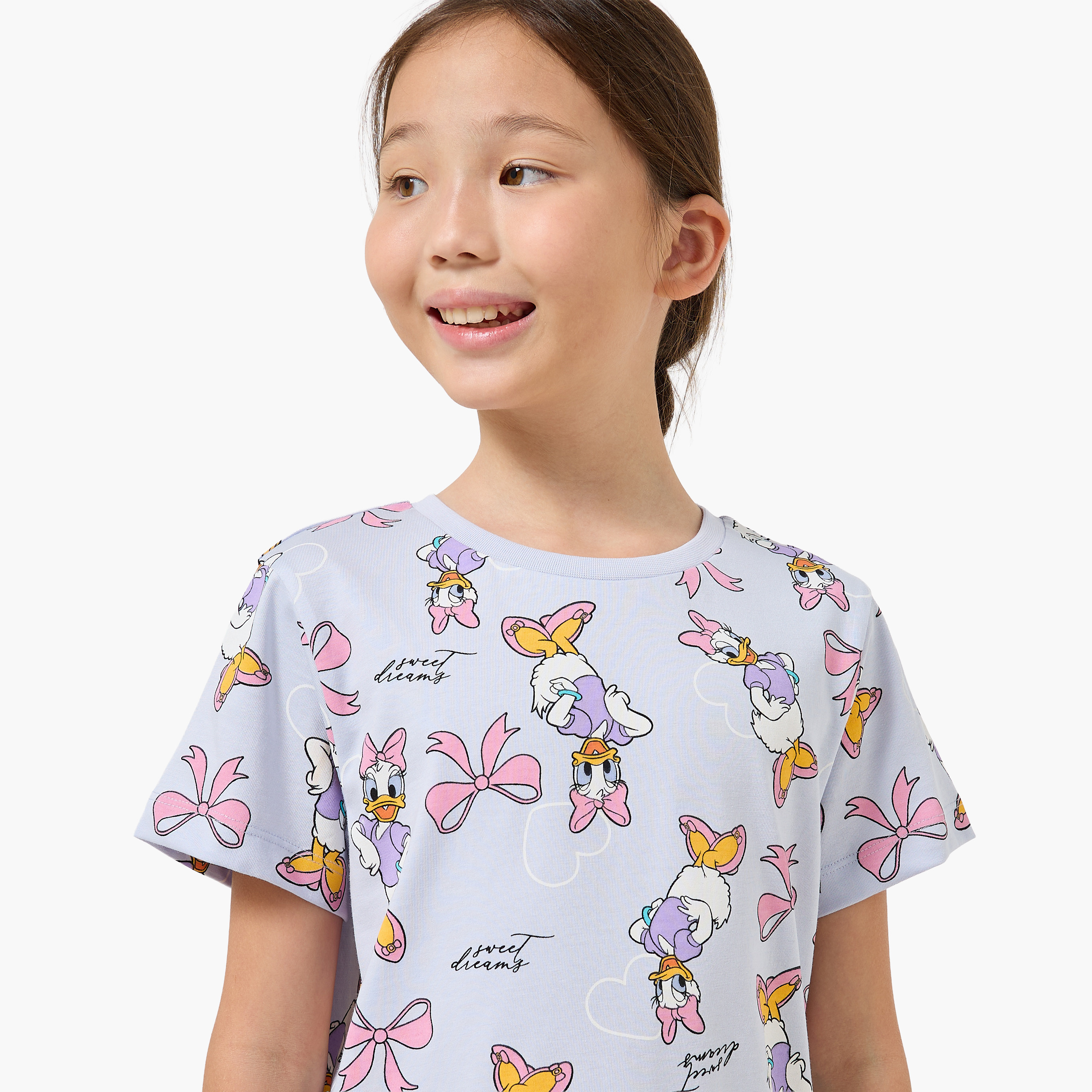 طقم من 2 - طقم بيجاما قطن بياقة مستديرة وأكمام قصيرة وطبعات من ديزني-girls-clothing-nightwear-image-2