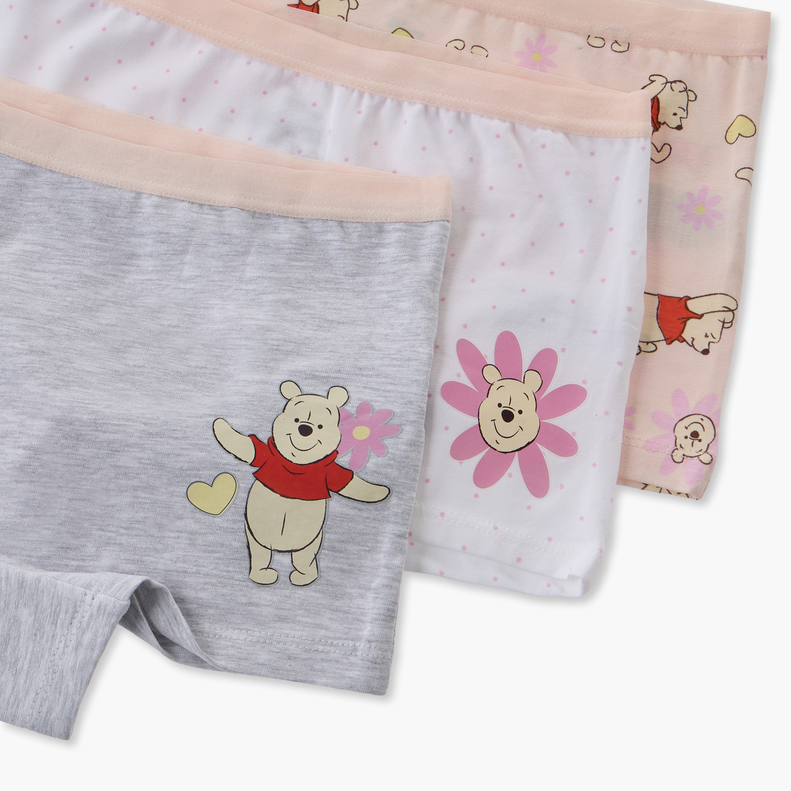 Pack of 3 Disney Cotton Boyshort Briefs with Winnie the Pooh Print-girls-clothing-innerwear-panties-image-6