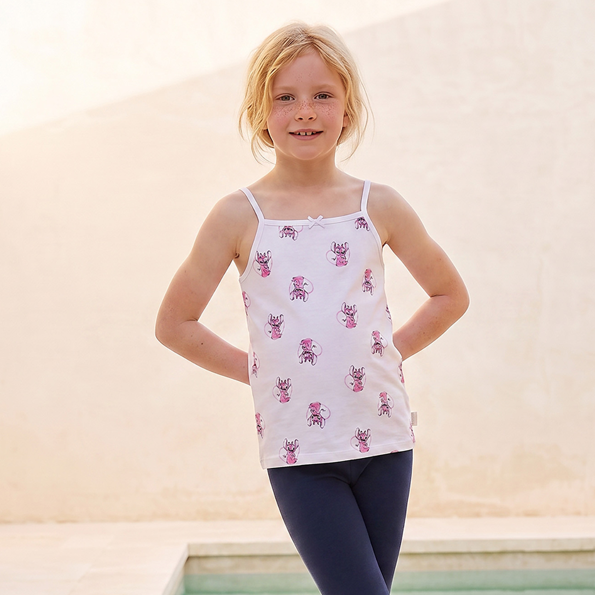 طقم فيستات قطن برقبة مربعة وبطبعة ستيتش وأنجل 3 قطع من ديزني-girls-clothing-innerwear-vests-image-3