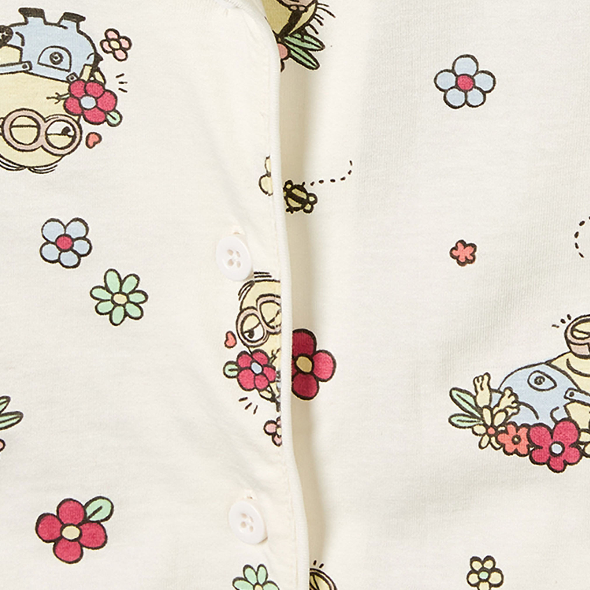 Universal Cotton Collared Short Sleeves Pyjama Set with Minions Print-girls-clothing-nightwear-image-5