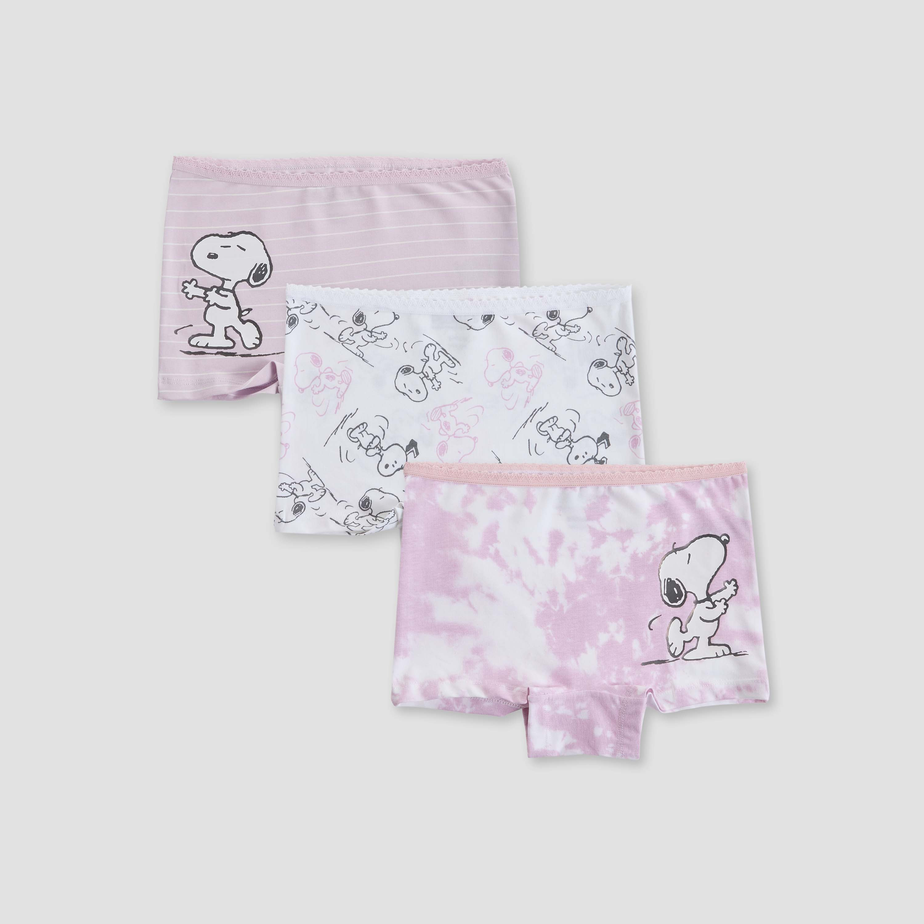Pack of 3 Boyshorts with Snoopy Print-girls-clothing-innerwear-panties-image-1