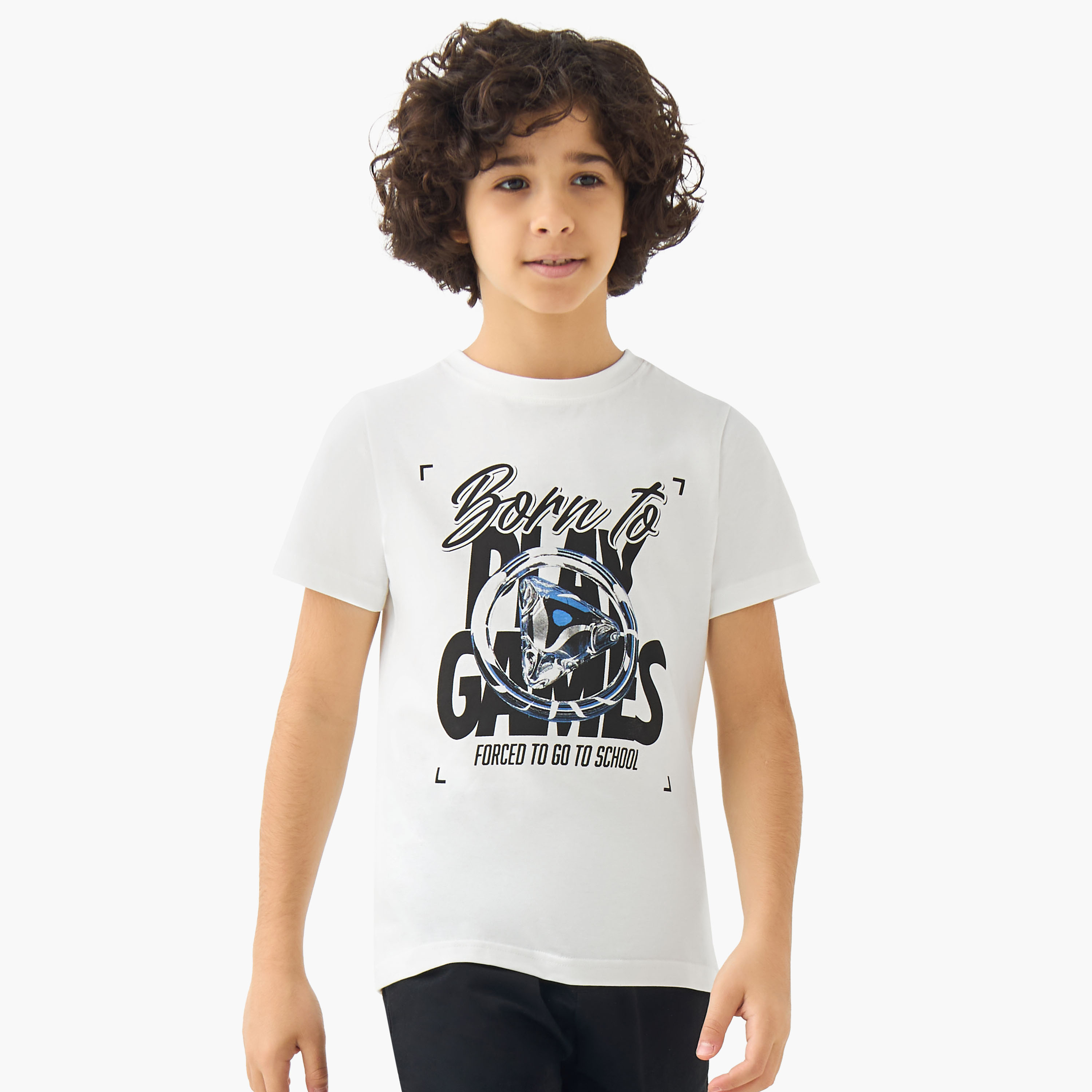 Juniors Crew Neck Short Sleeves T-shirt with Graphic Print-boys-clothing-tshirtsandpolos-image-1