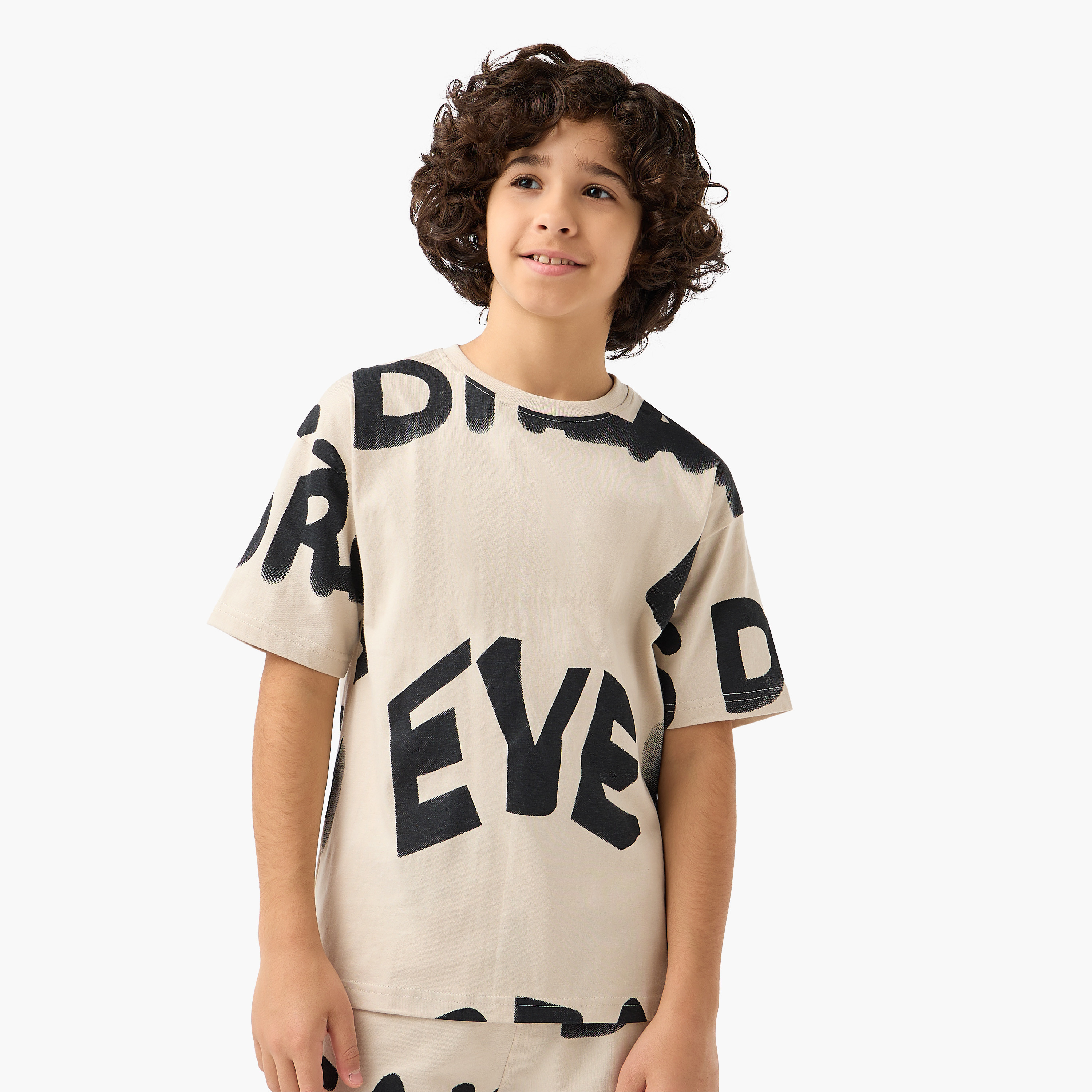 Juniors Crew Neck Short Sleeves T-shirt with Print-boys-clothing-tshirtsandpolos-image-1