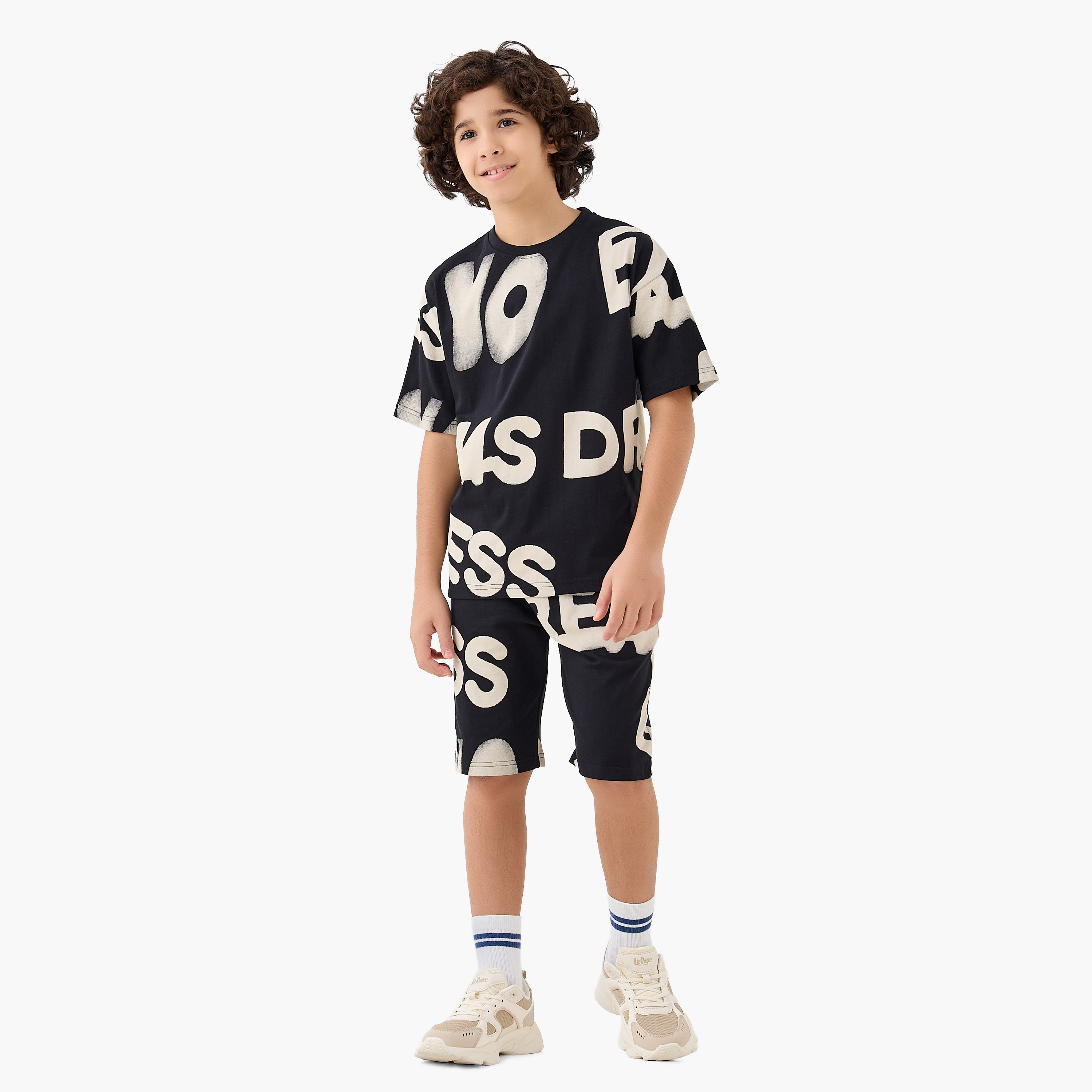 تيشيرت بطبعات وياقة مستديرة وأكمام قصيرة من جونيورز-boys-clothing-tshirtsandpolos-image-2