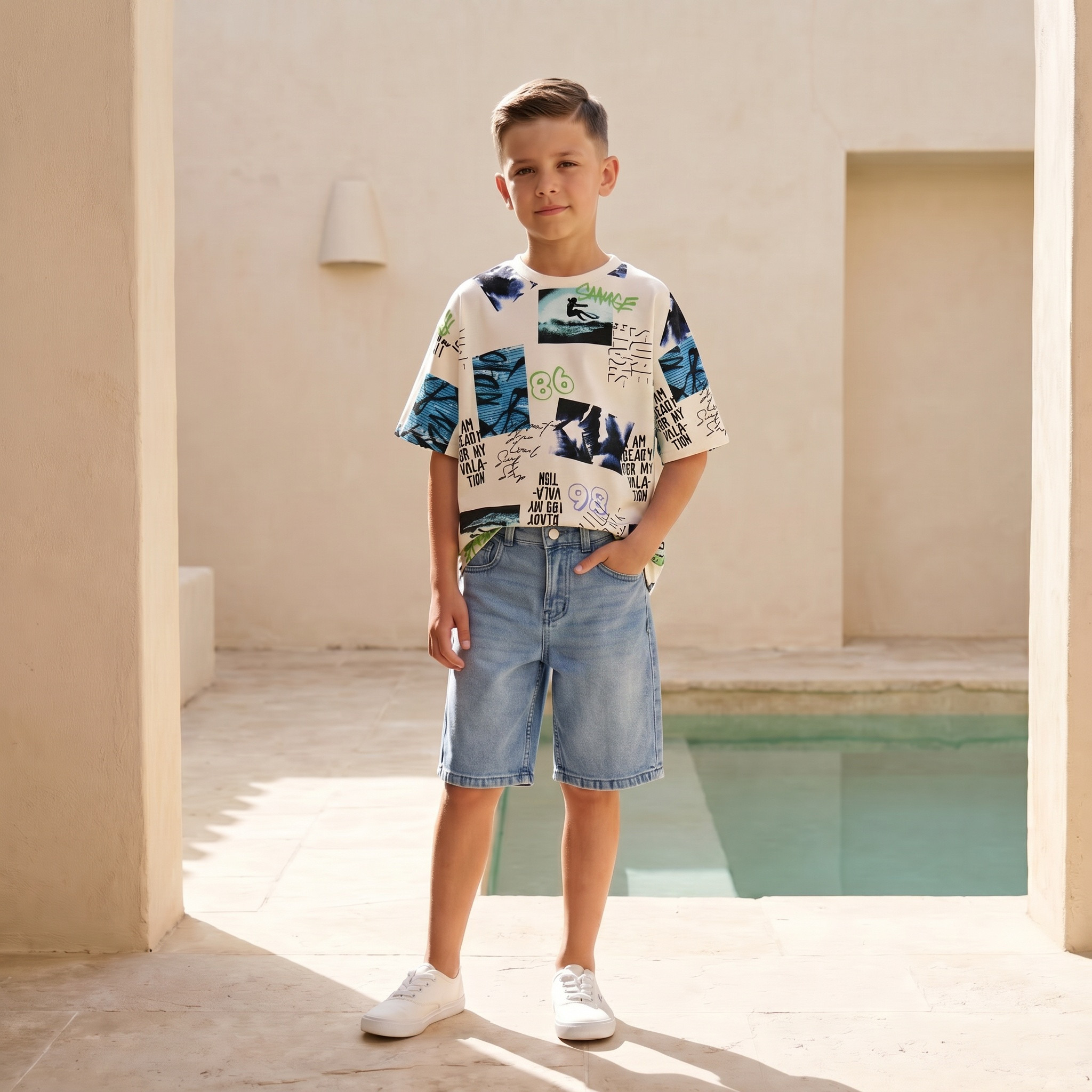 Juniors Crew Neck Short Sleeve T-shirt with Surf Print-promo_babyshop_Buy2for30_KSA130526-image-2