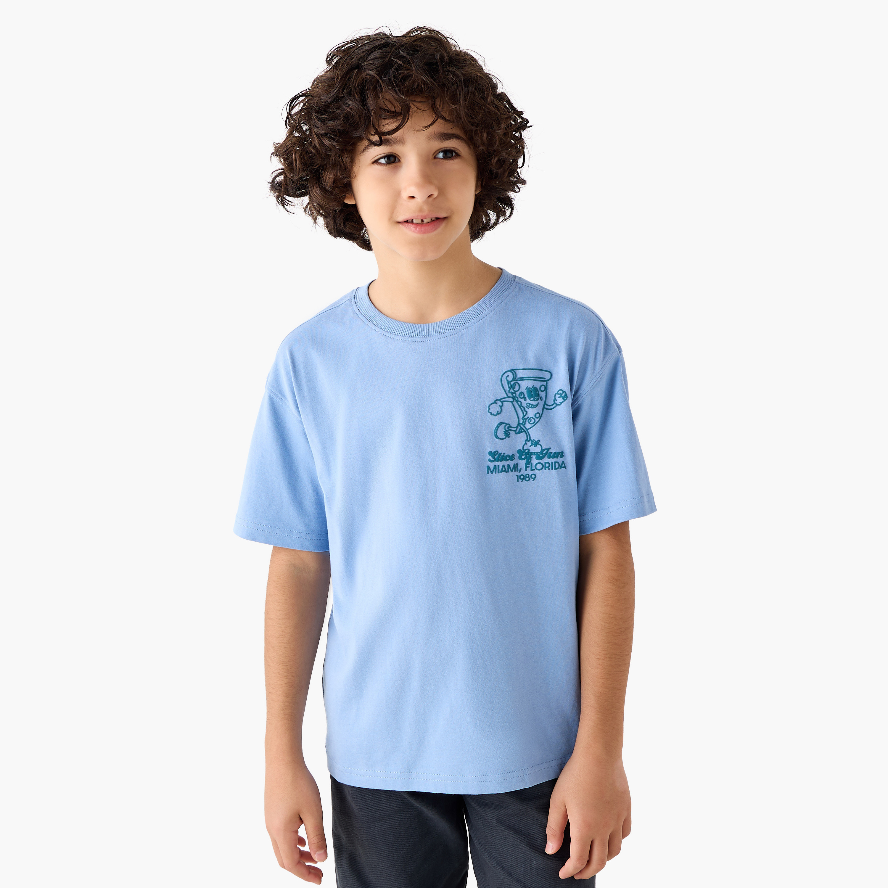 Juniors Crew Neck Short Sleeve T-shirt with Print-boys-clothing-tshirtsandpolos-image-3