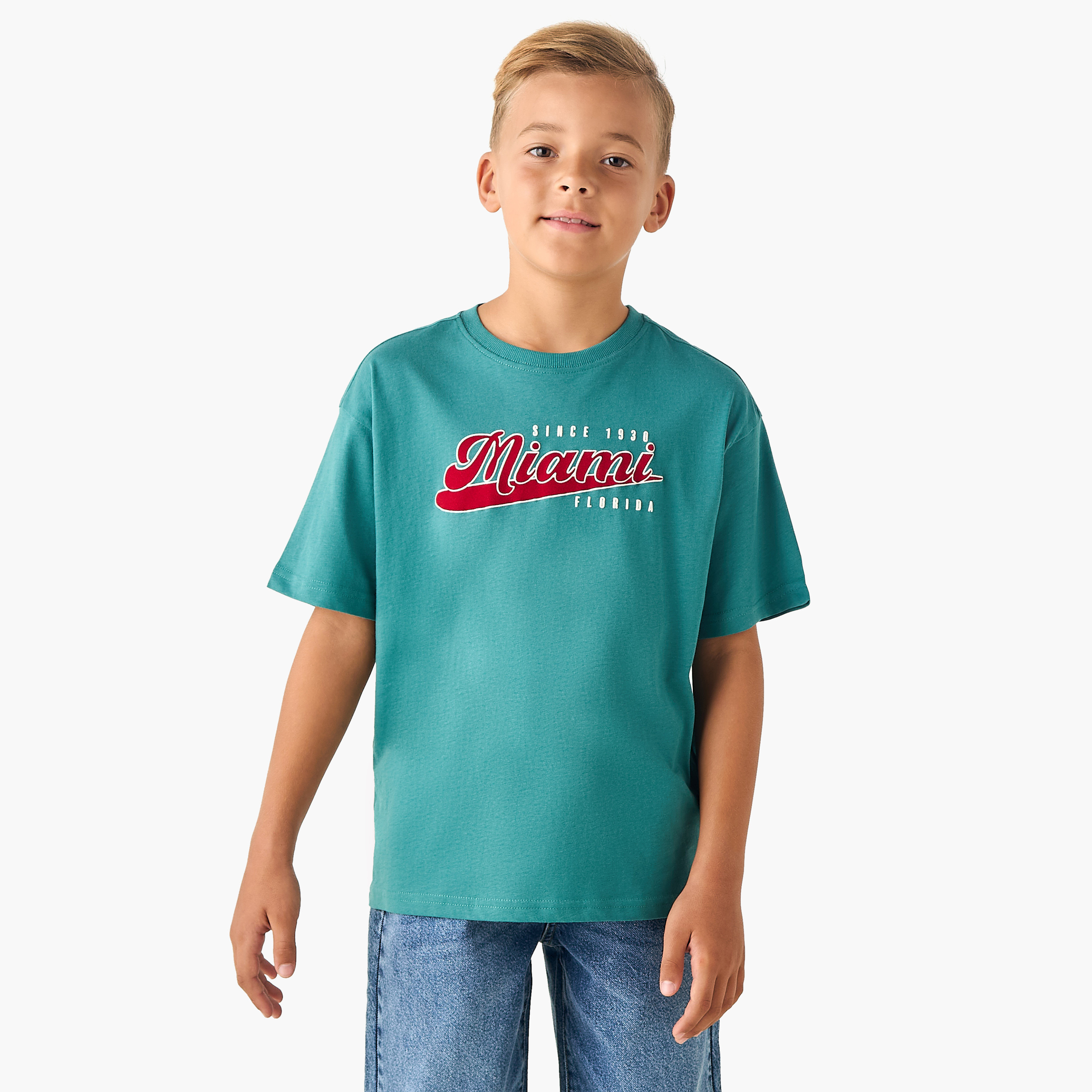 Juniors Crew Neck Short Sleeves T-shirt with Print-boys-clothing-tshirtsandpolos-image-1