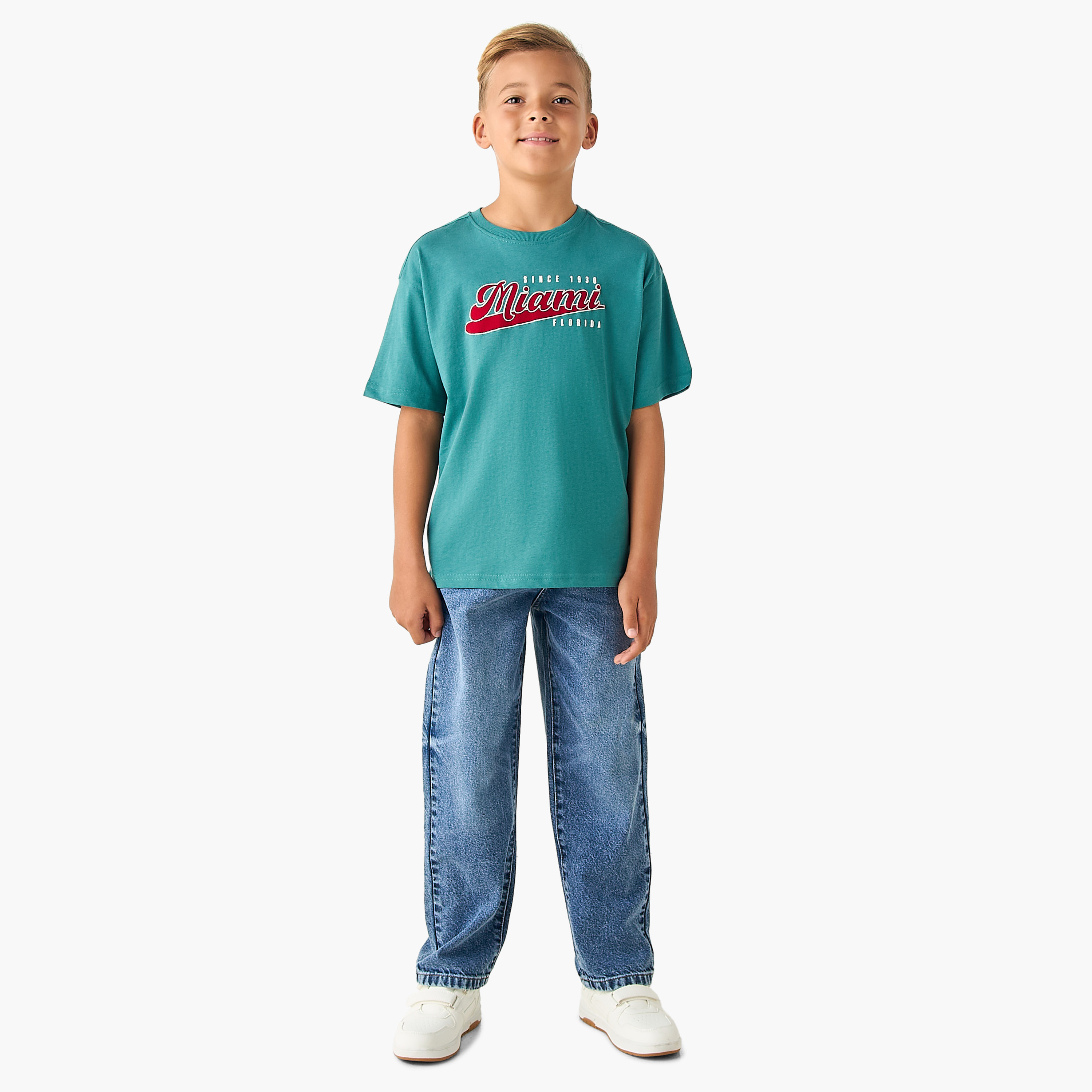 Juniors Crew Neck Short Sleeves T-shirt with Print-boys-clothing-tshirtsandpolos-image-2