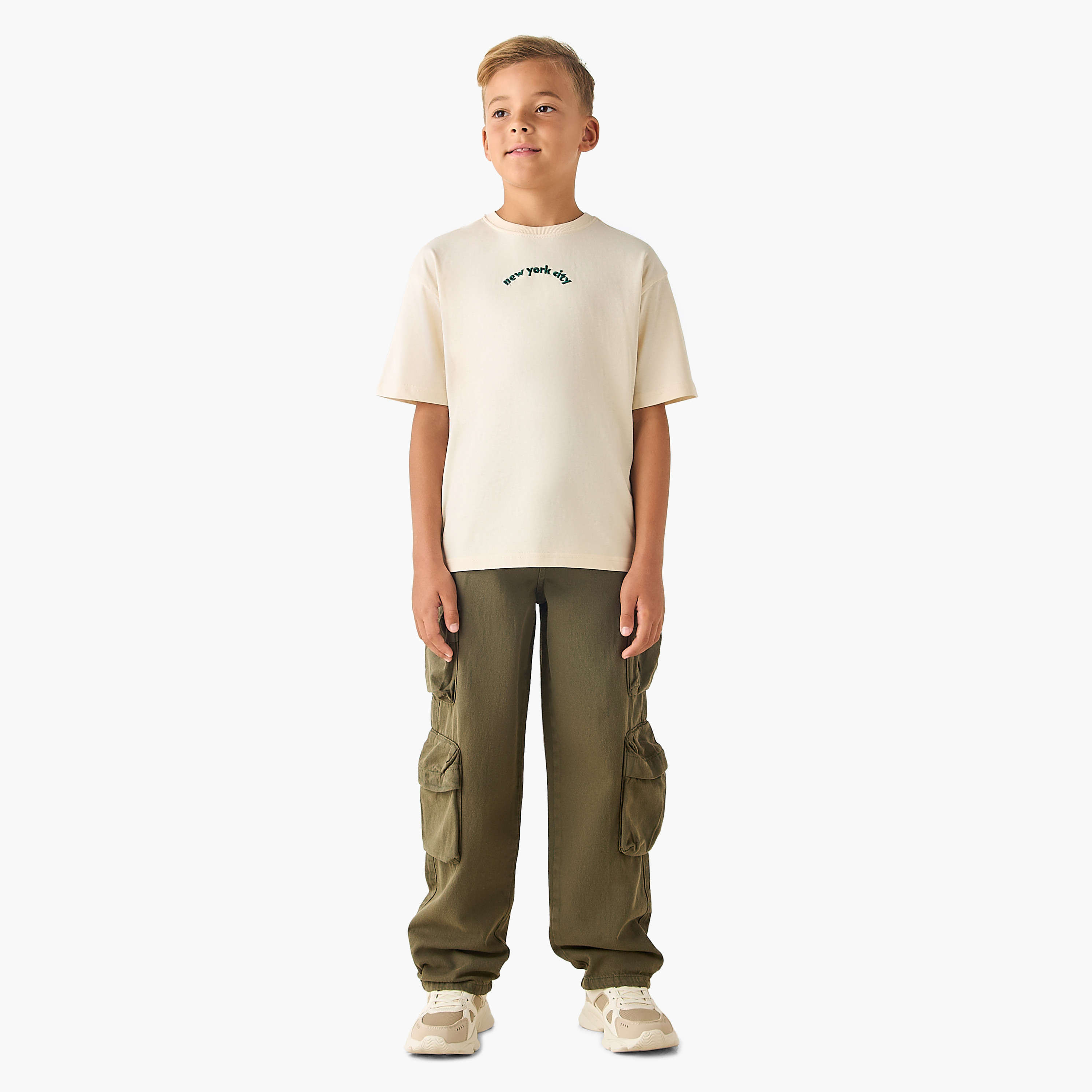 Juniors Crew Neck Short Sleeves T-shirt with Graphic Print-boys-clothing-tshirtsandpolos-image-2