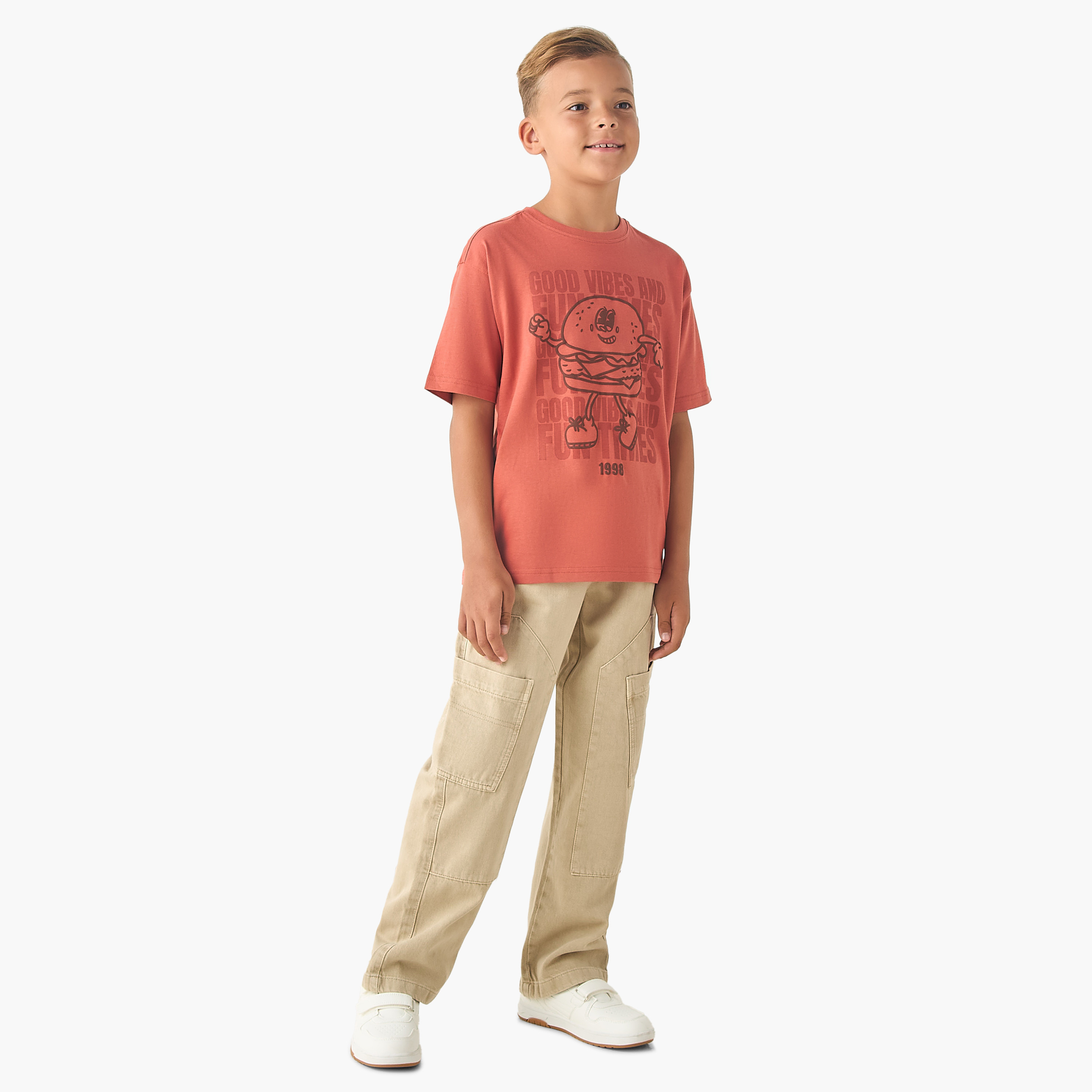 Juniors Crew Neck Short Sleeves T-shirt with Graphic Print-boys-clothing-tshirtsandpolos-image-2