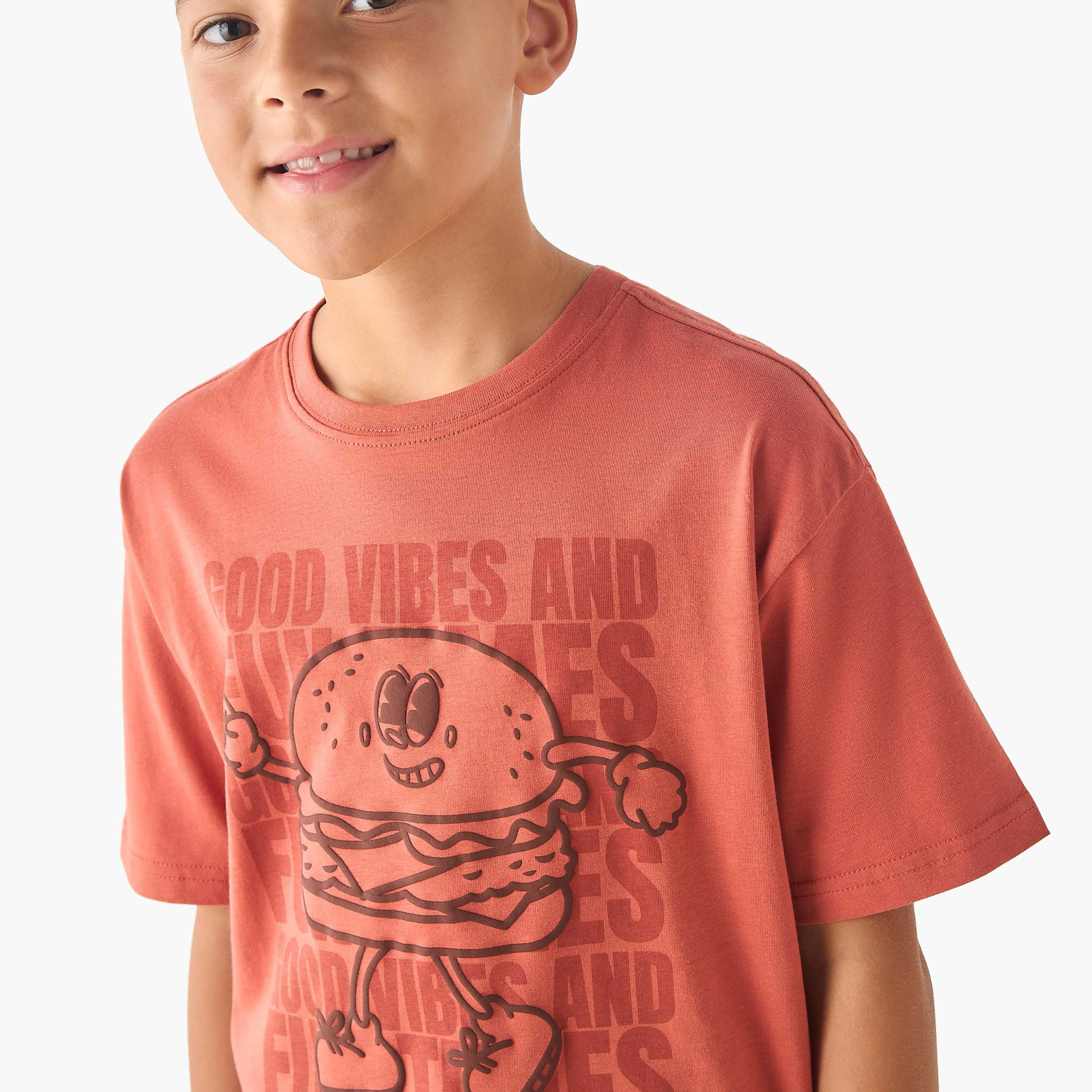 Juniors Crew Neck Short Sleeves T-shirt with Graphic Print-boys-clothing-tshirtsandpolos-image-4