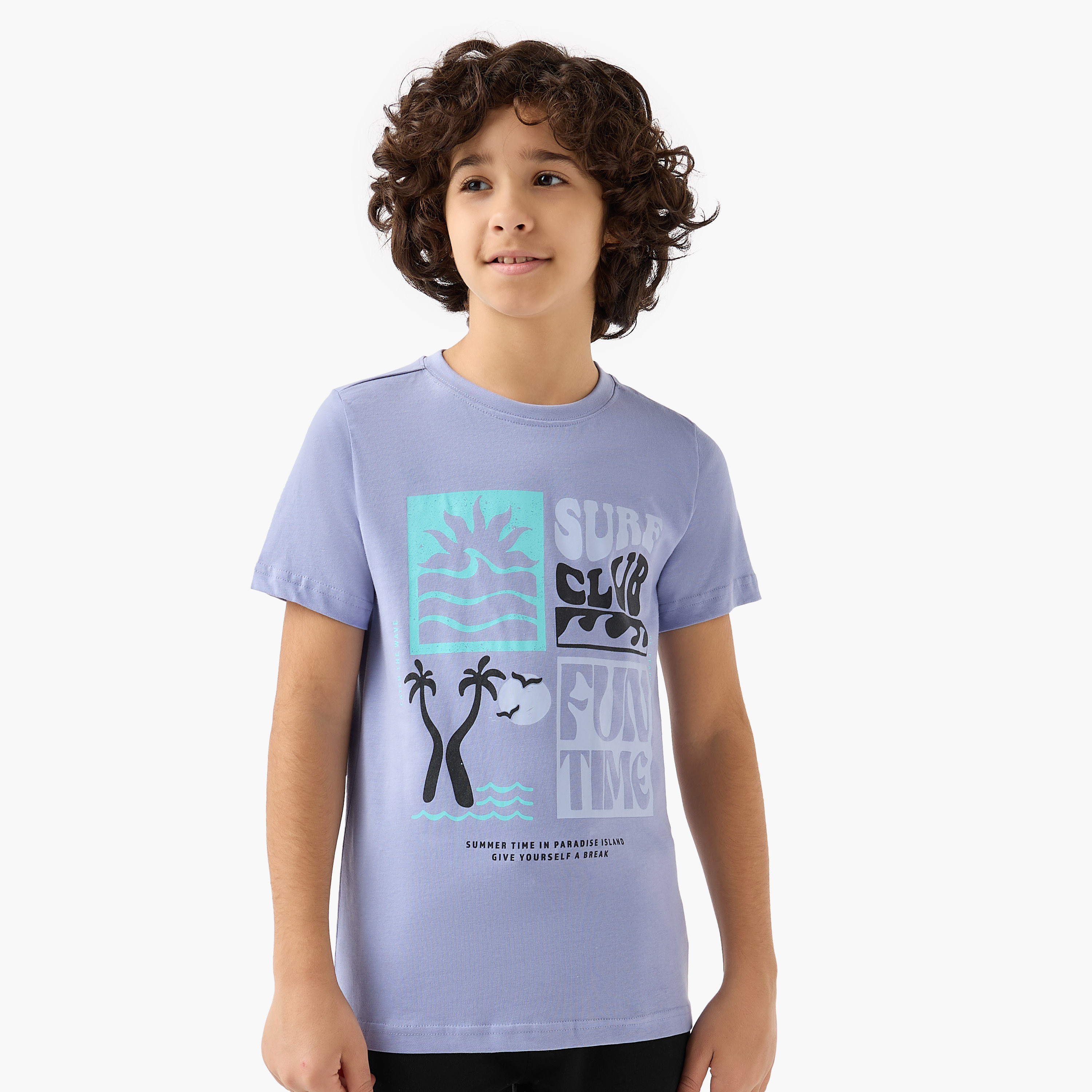 Juniors Crew Neck Short Sleeve T-shirt with Graphic Print-boys-clothing-tshirtsandpolos-image-1