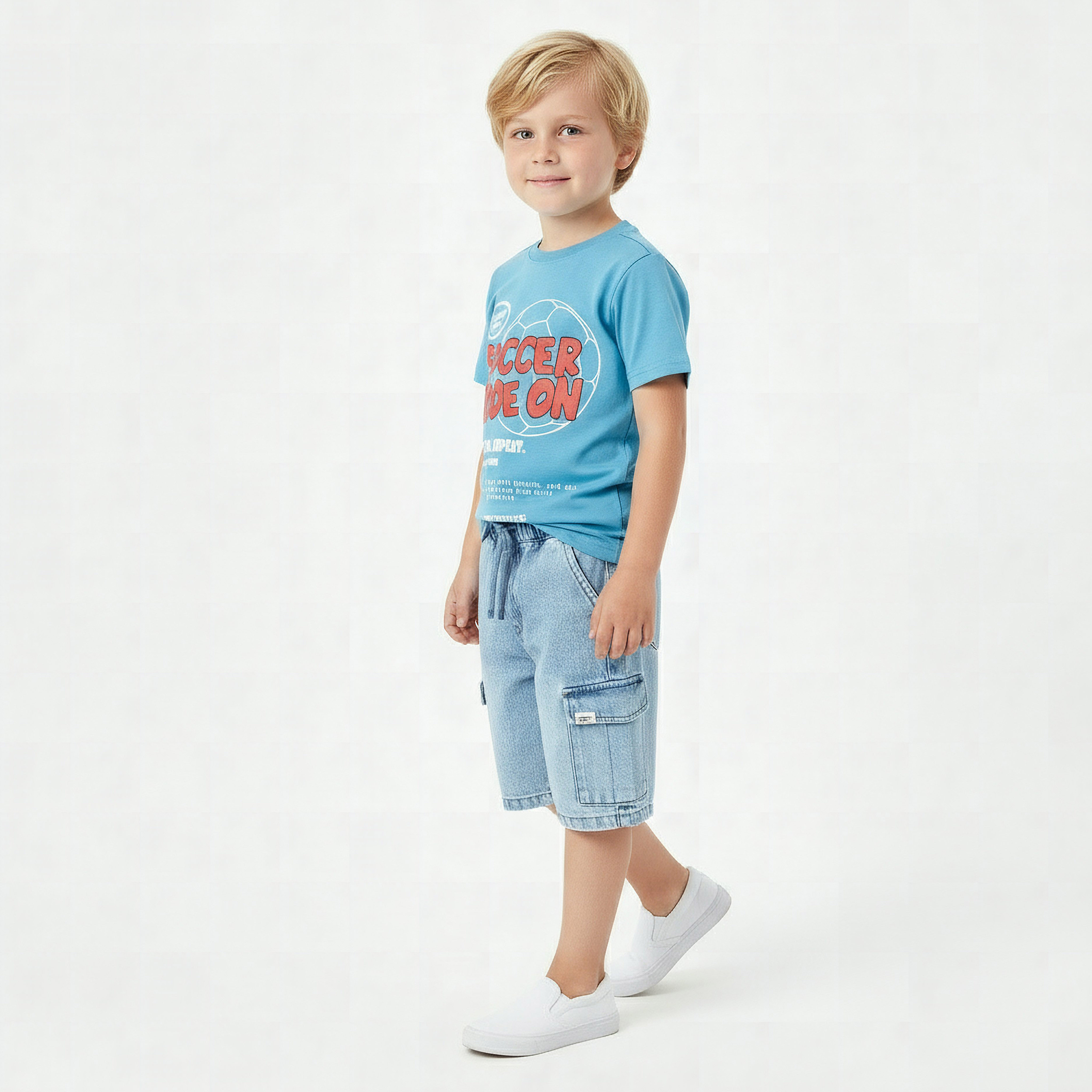 Juniors Crew Neck Short Sleeves T-shirt with Graphic Print-promo_babyshop_Buy2for30_KSA130526-image-2