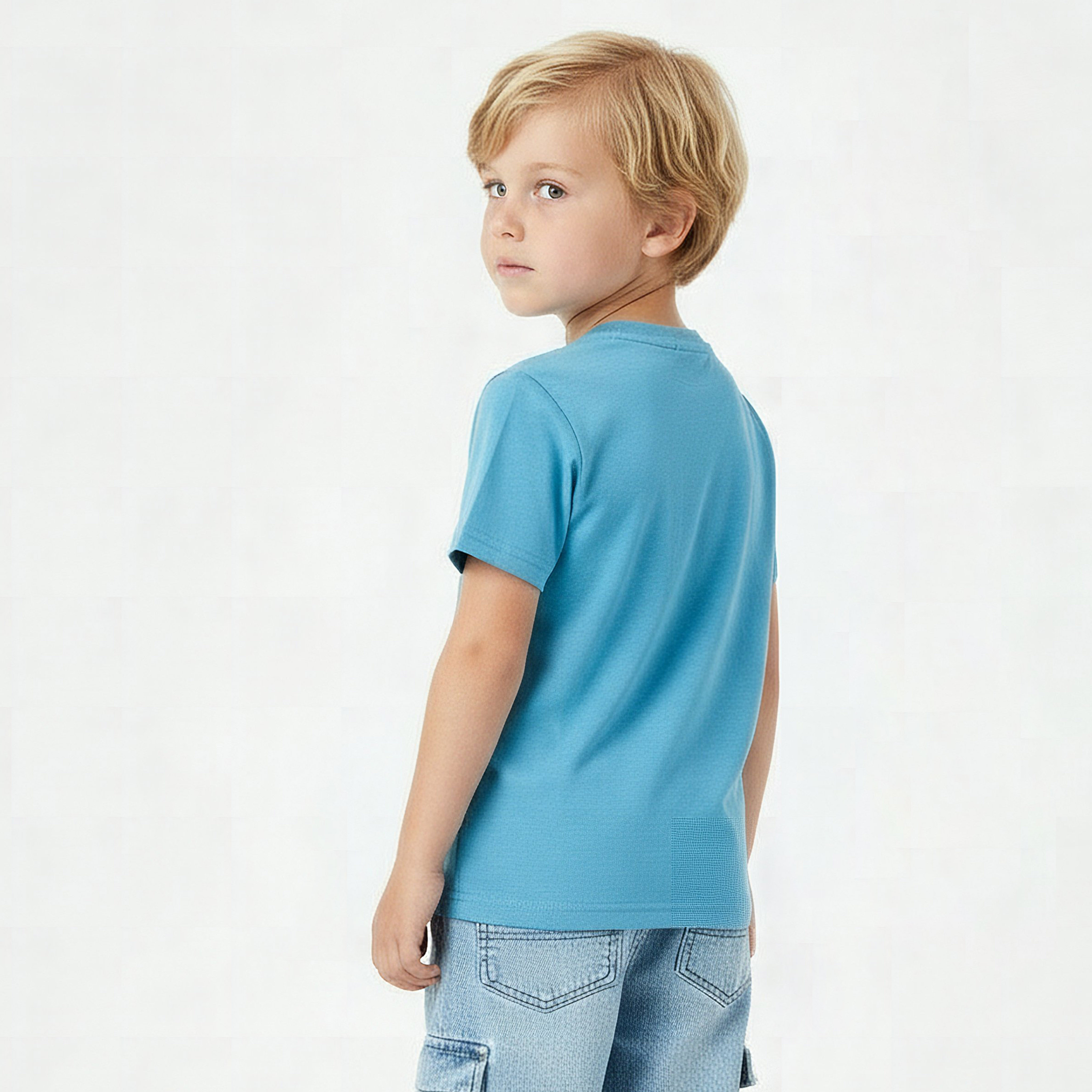 Juniors Crew Neck Short Sleeves T-shirt with Graphic Print-promo_babyshop_Buy2for30_KSA130526-image-3