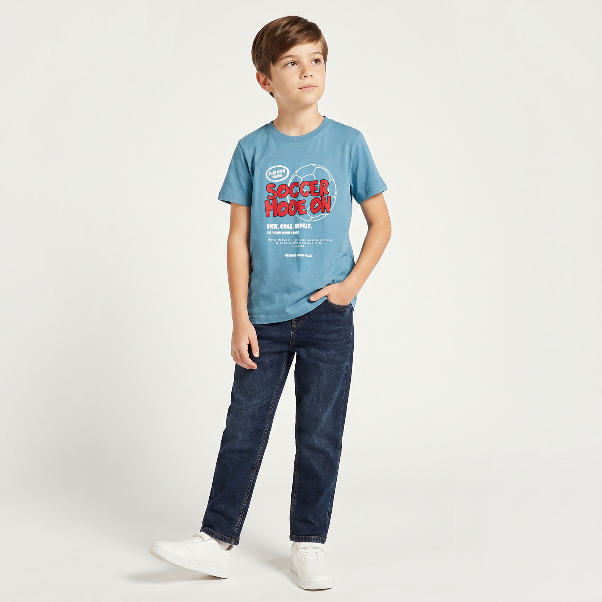 Juniors Crew Neck Short Sleeves T-shirt with Graphic Print-boys-clothing-tshirtsandpolos-image-6