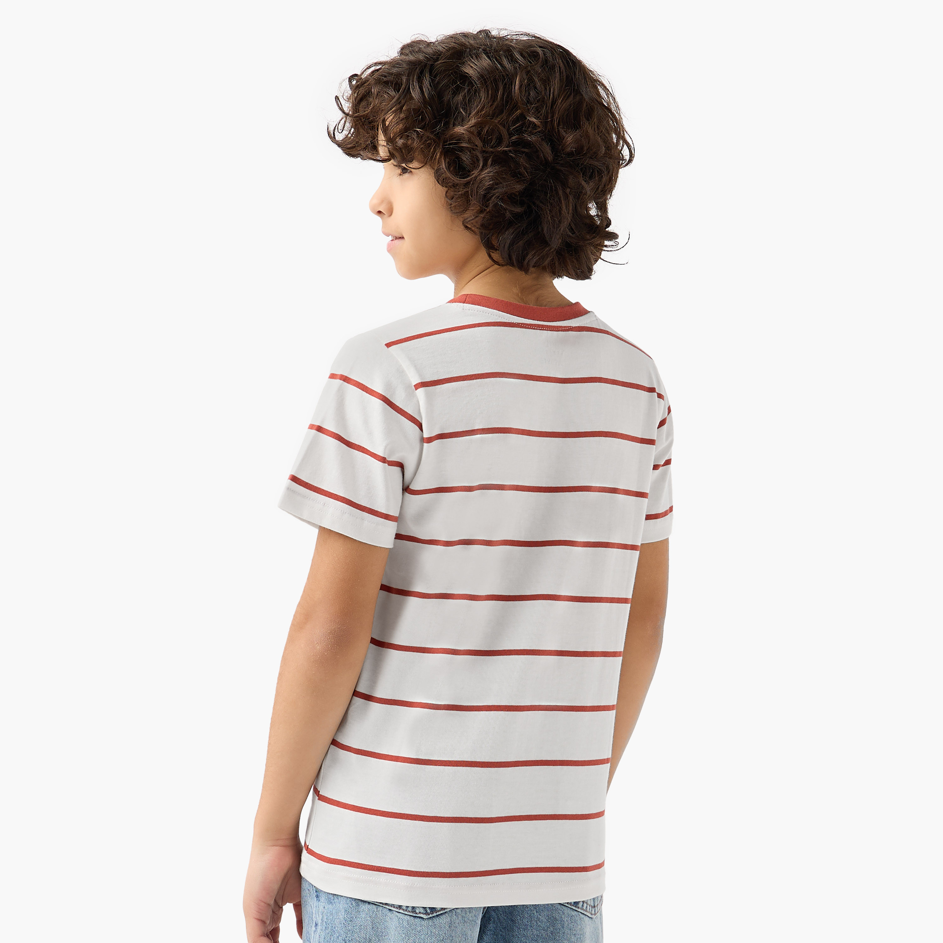 Juniors Crew Neck Short Sleeve T-shirt with Stripes-boys-clothing-tshirtsandpolos-image-3