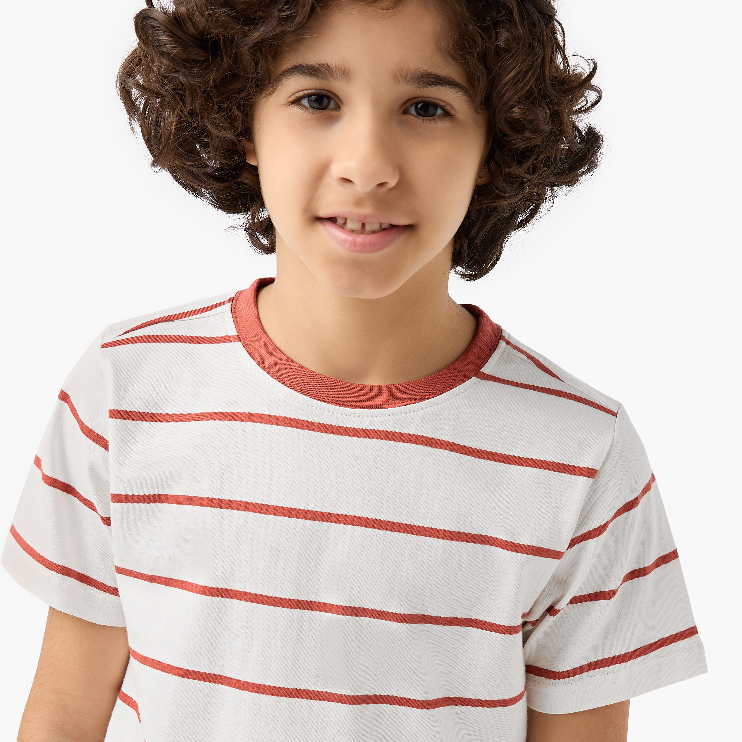 Juniors Crew Neck Short Sleeve T-shirt with Stripes-boys-clothing-tshirtsandpolos-image-4