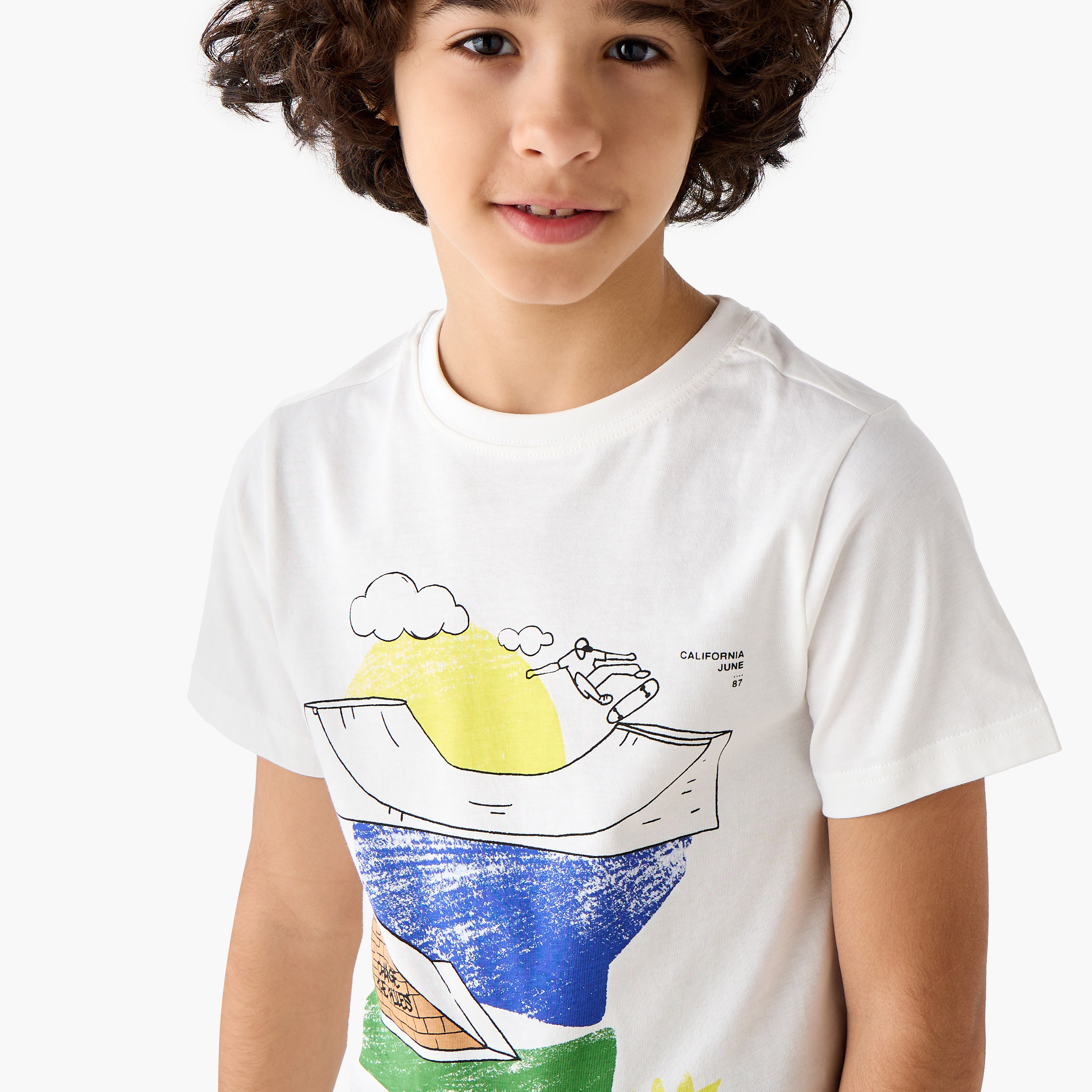 Juniors Crew Neck Short Sleeves T-shirt with Print-boys-clothing-tshirtsandpolos-image-4