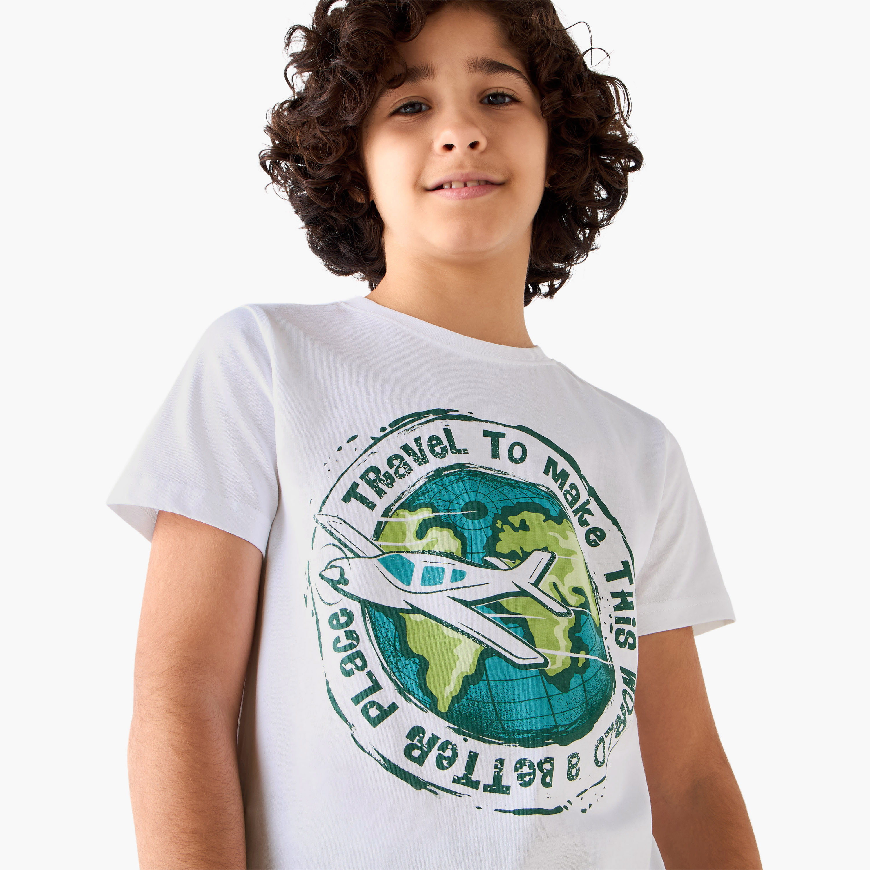 Juniors Crew Neck Short Sleeves T-shirt with Graphic Print-boys-clothing-tshirtsandpolos-image-4