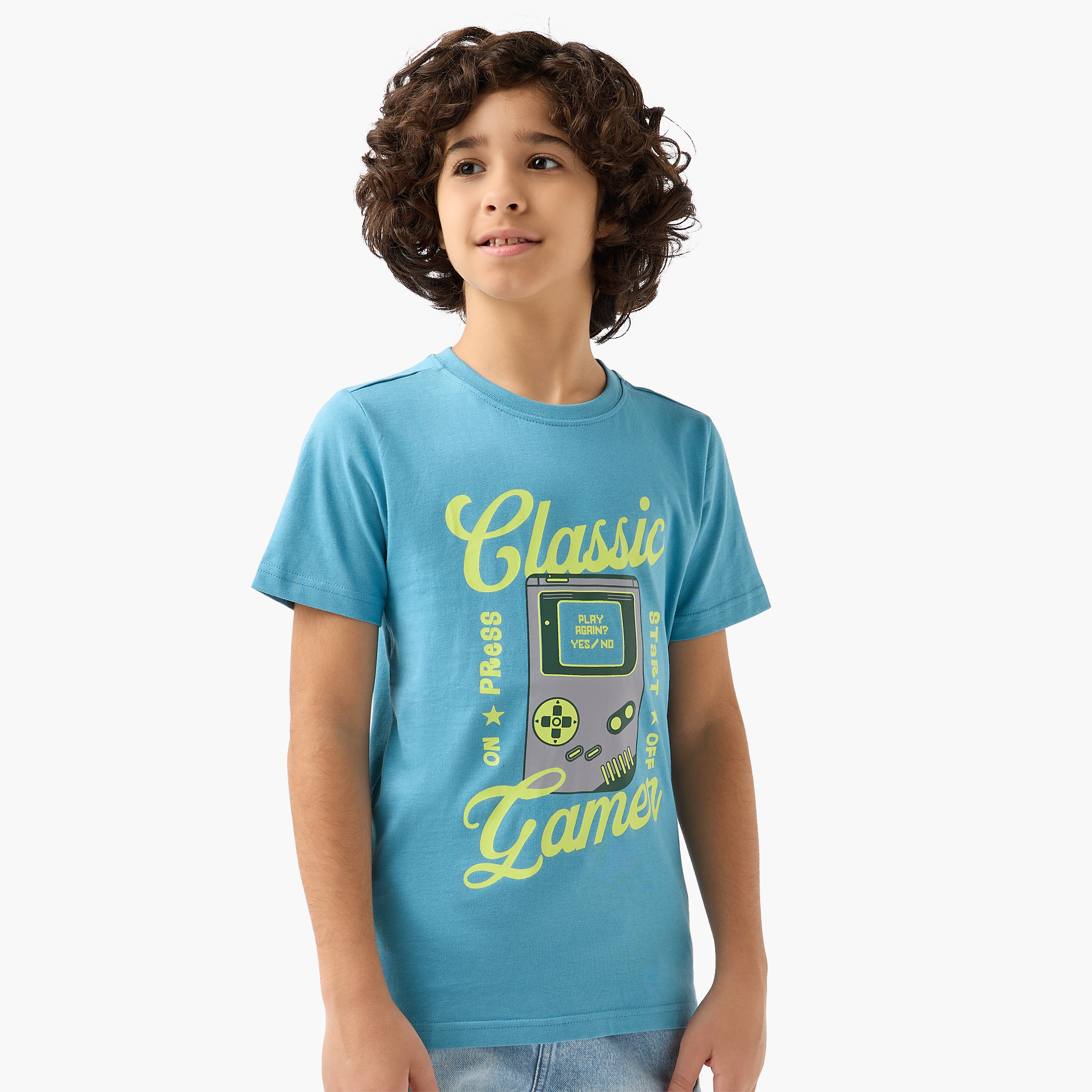 Juniors Crew Neck Short Sleeve T-shirt with Graphic Print-boys-clothing-tshirtsandpolos-image-1