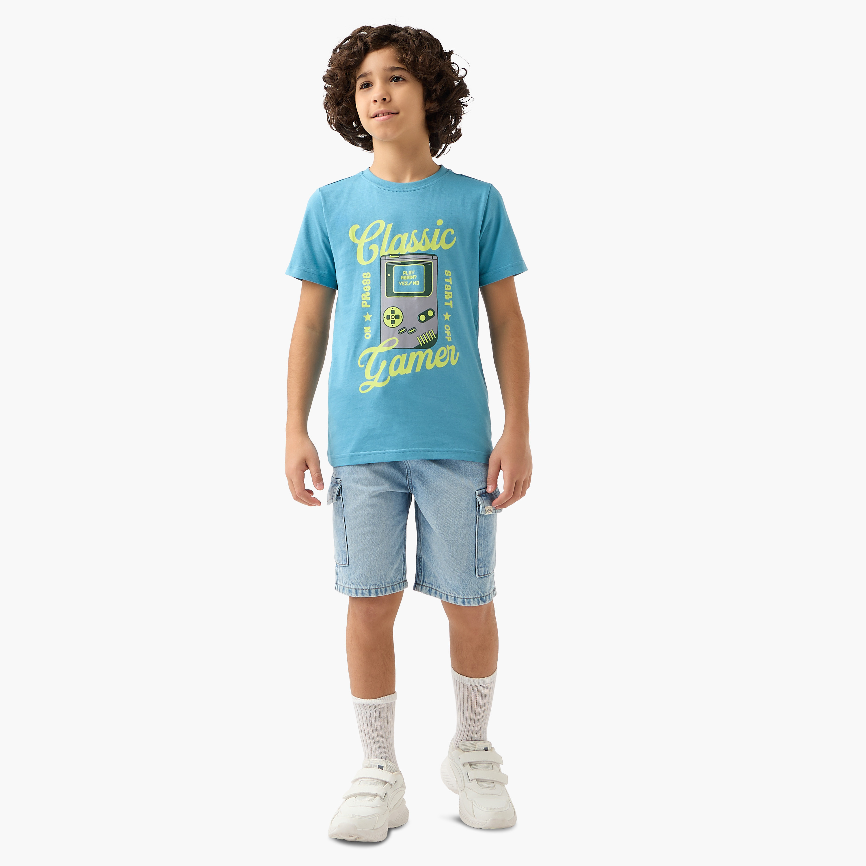 Juniors Crew Neck Short Sleeve T-shirt with Graphic Print-boys-clothing-tshirtsandpolos-image-2