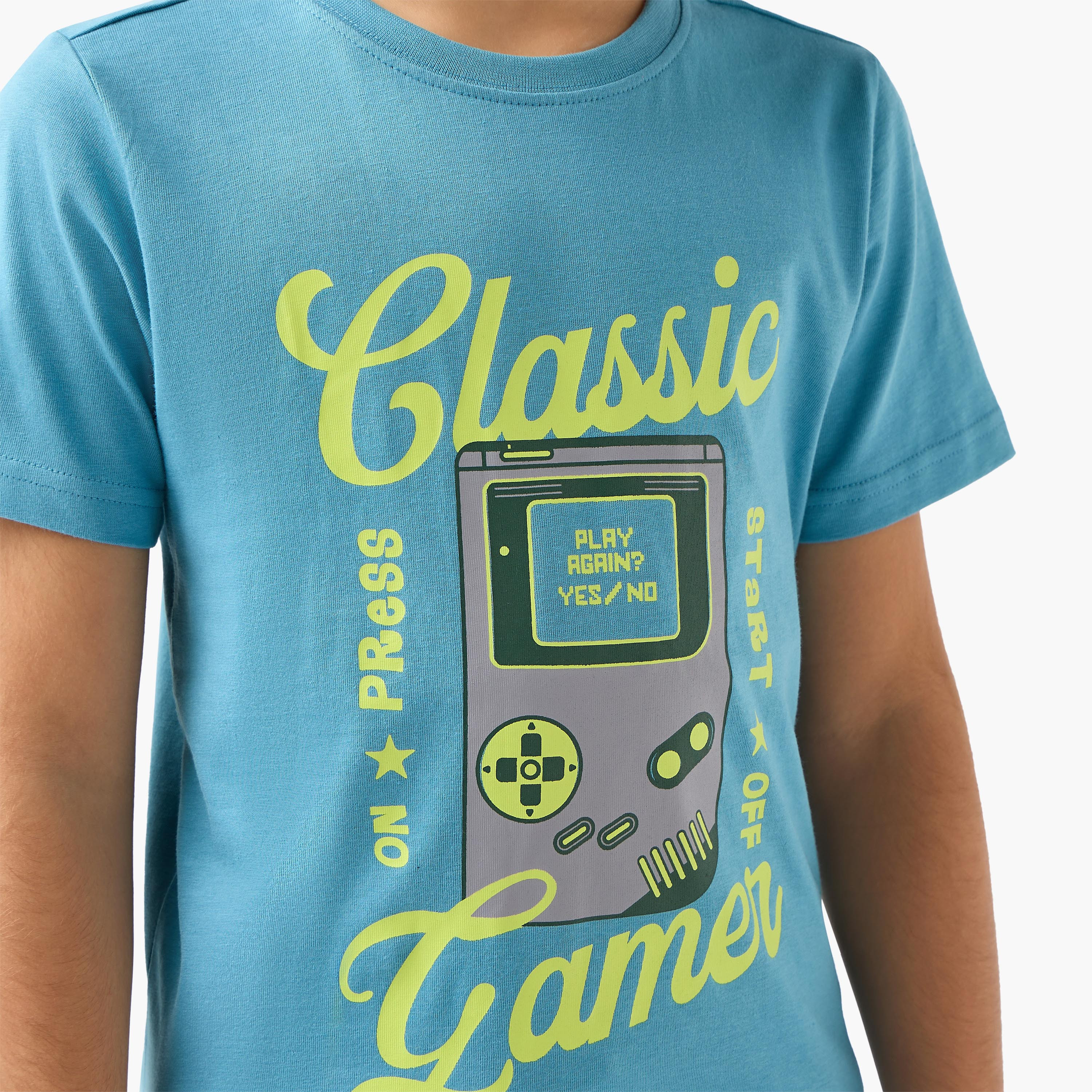 Juniors Crew Neck Short Sleeve T-shirt with Graphic Print-boys-clothing-tshirtsandpolos-image-5