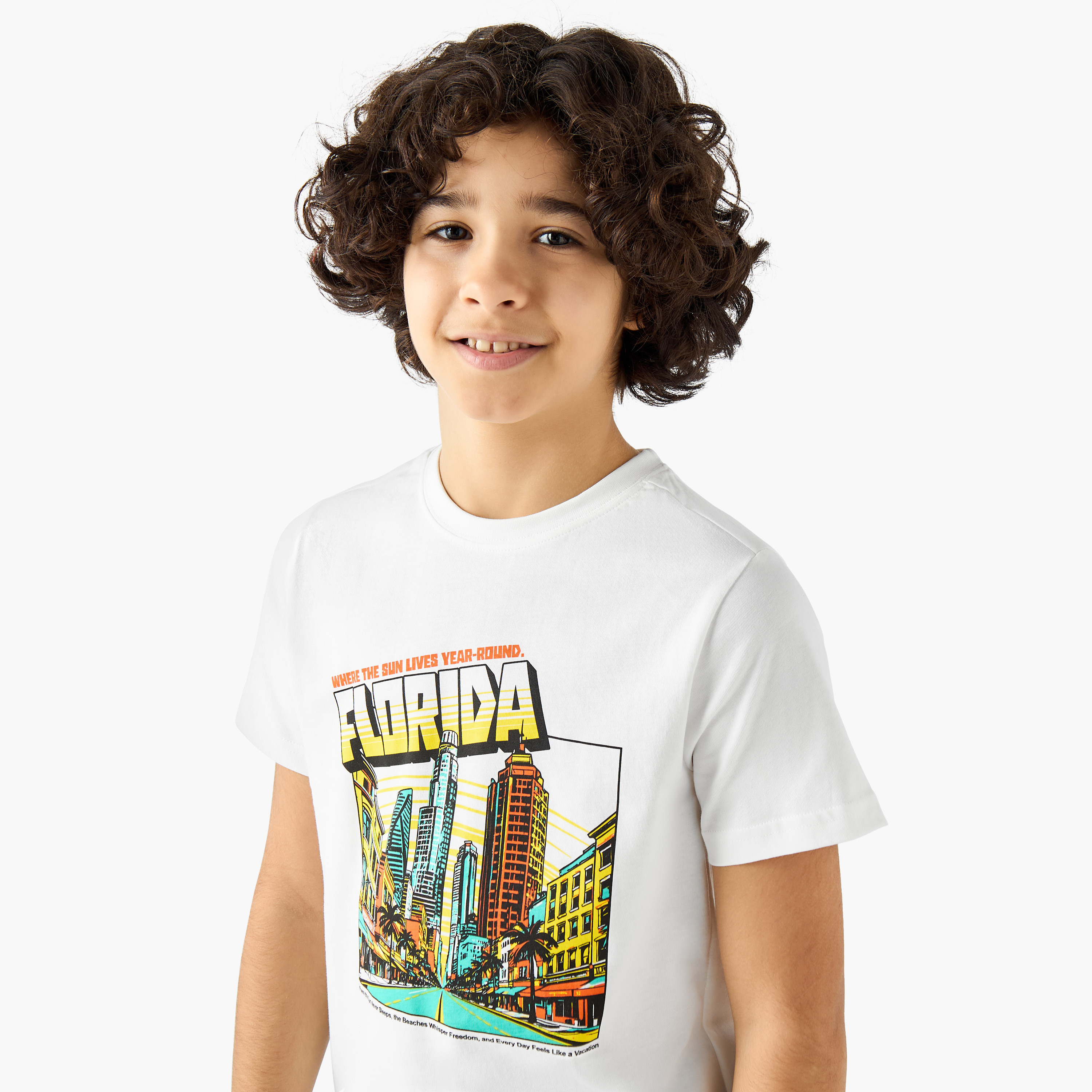تيشيرت بياقة ضيقة وأكمام قصيرة وطبعات من جونيورز-boys-clothing-tshirtsandpolos-image-4