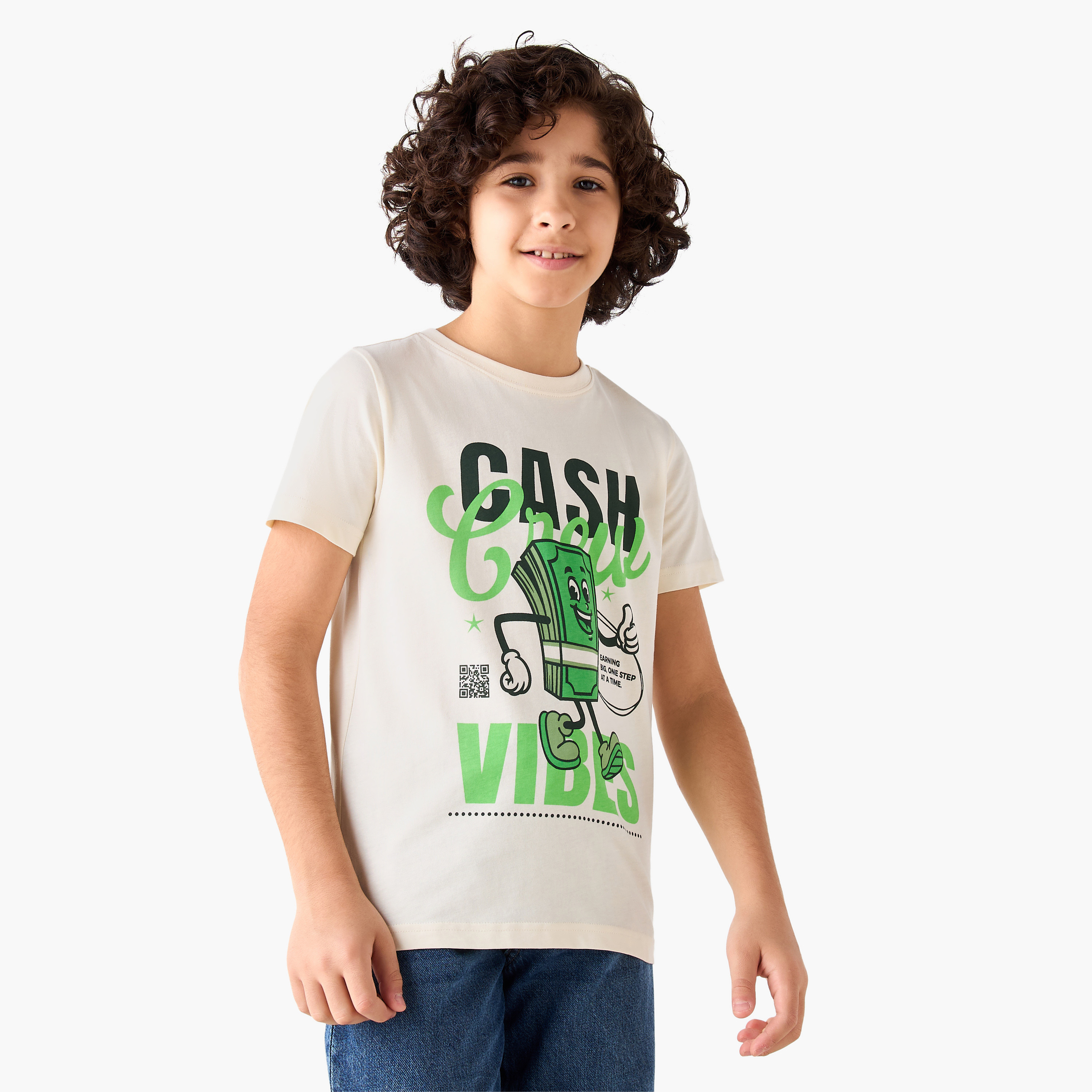 Juniors Crew Neck Short Sleeves T-shirt with Graphic Print-boys-clothing-tshirtsandpolos-image-1