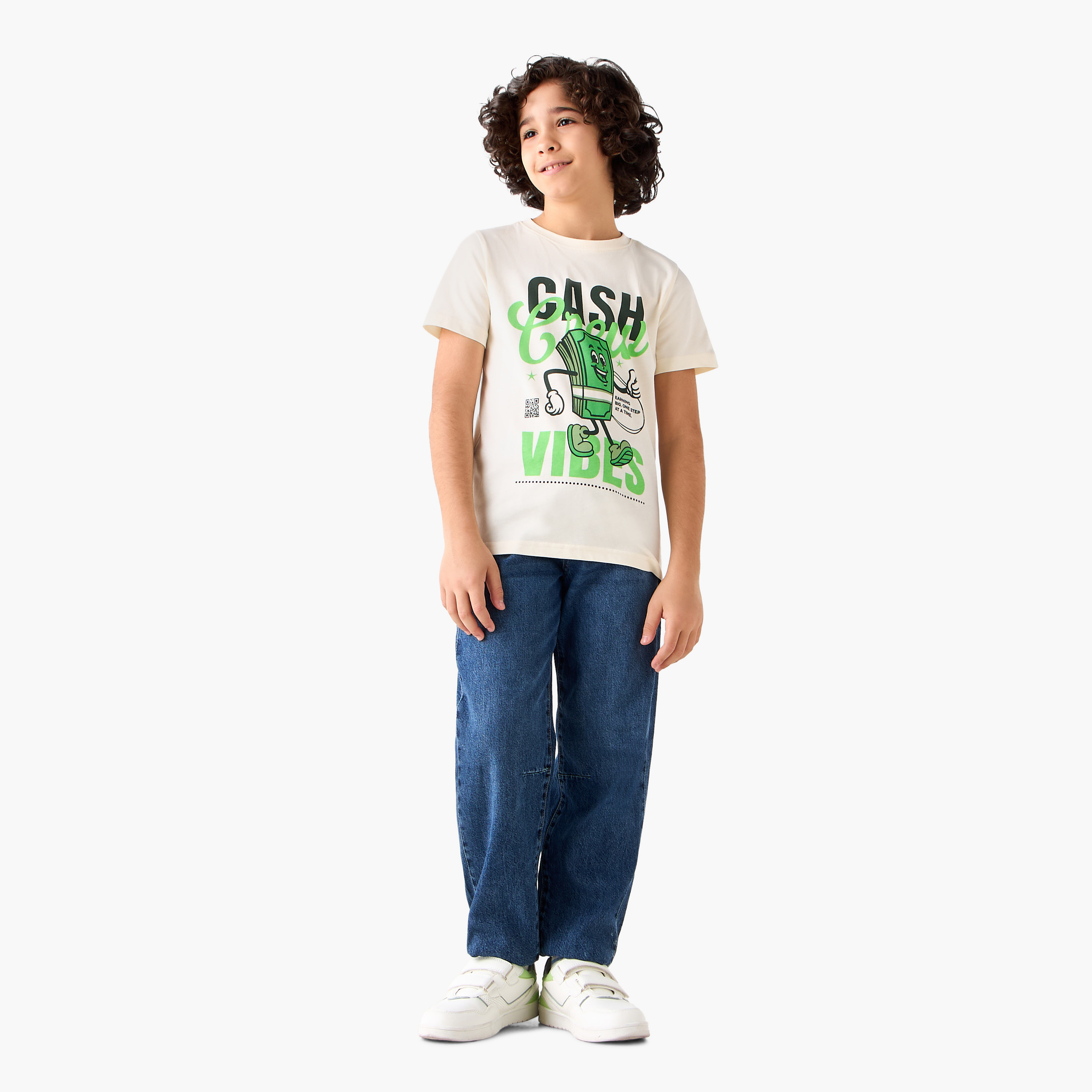 Juniors Crew Neck Short Sleeves T-shirt with Graphic Print-boys-clothing-tshirtsandpolos-image-2