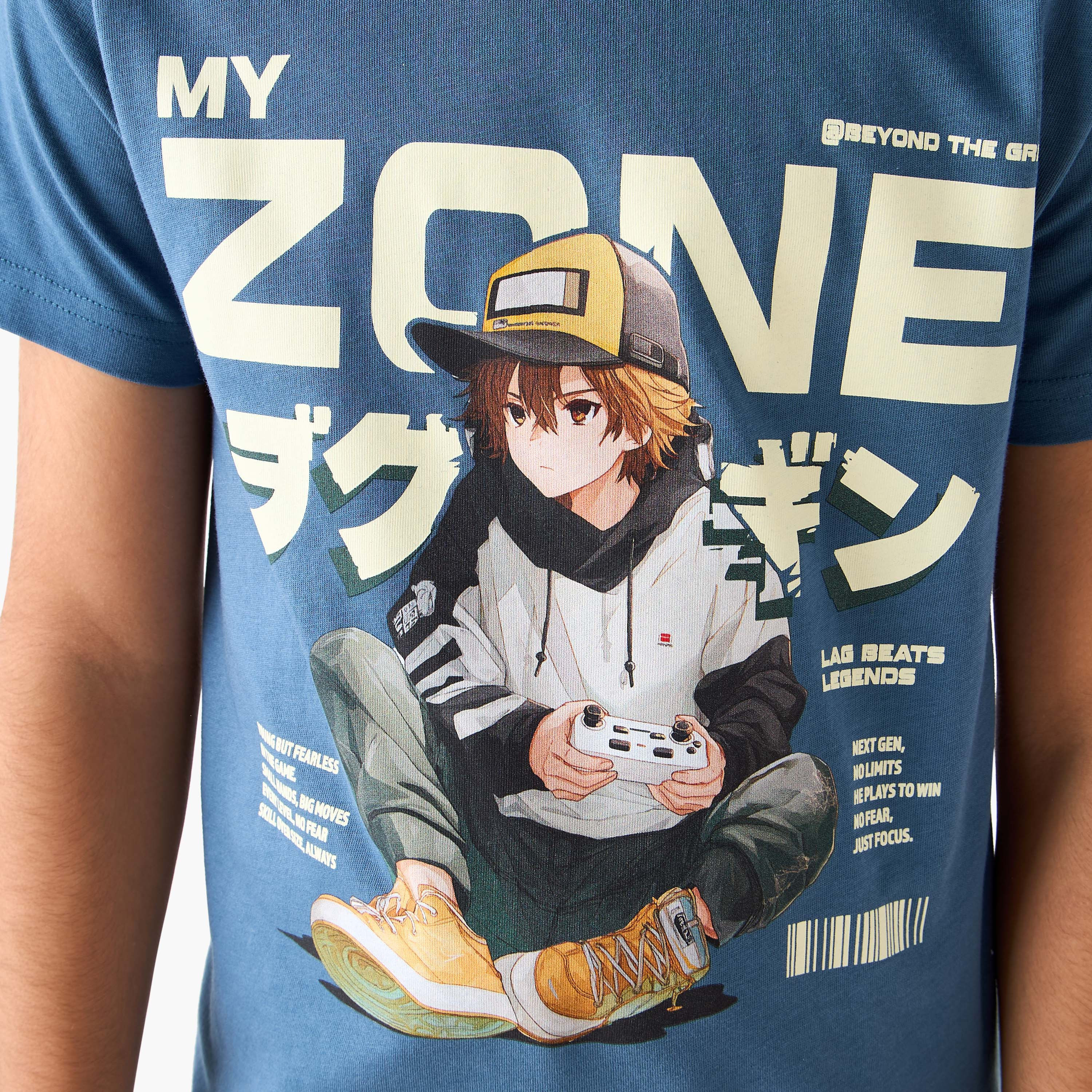 Juniors Crew Neck Short Sleeves T-shirt with Anime Print-boys-clothing-tshirtsandpolos-image-5
