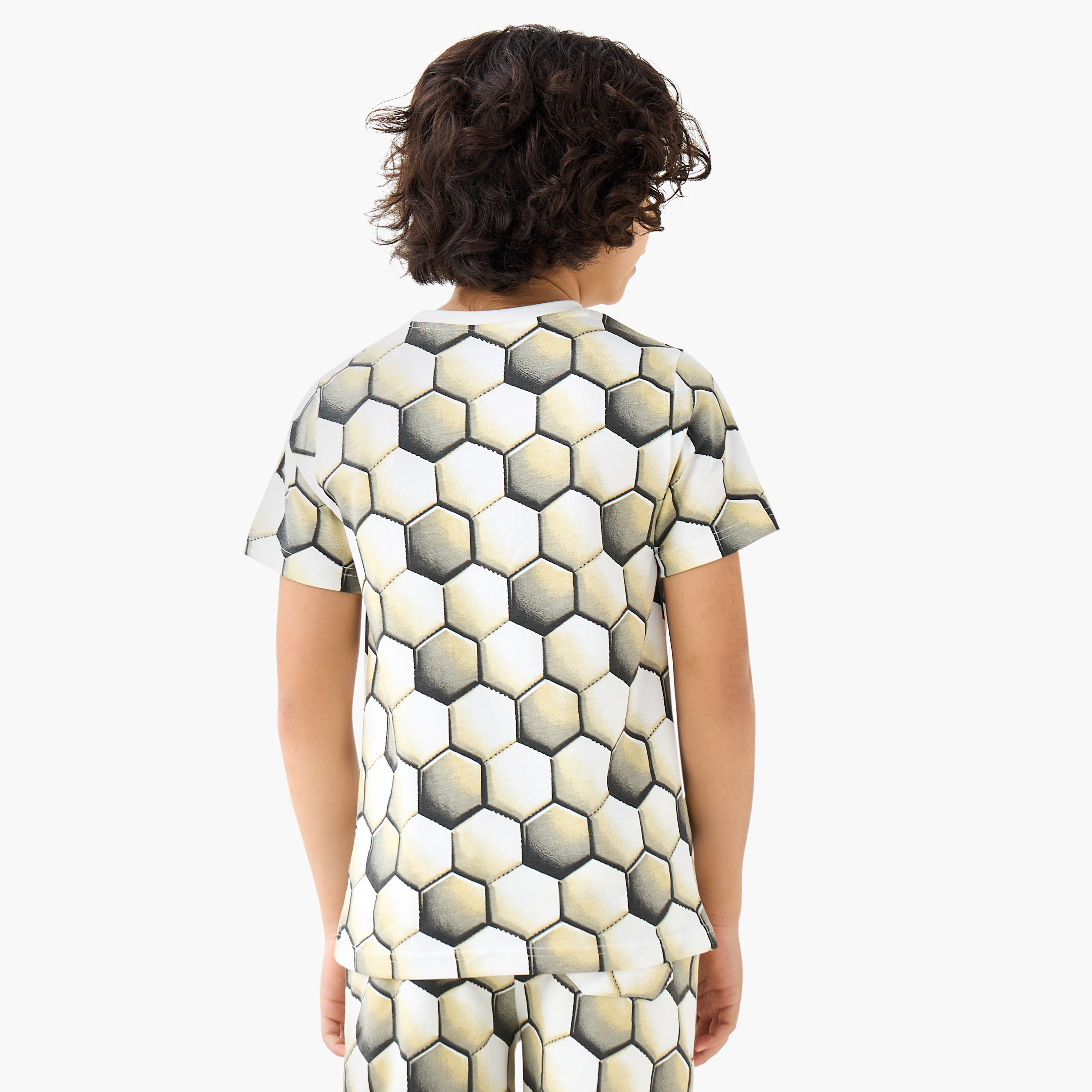Juniors Crew Neck Short Sleeves T-shirt with Geometric Print-boys-clothing-tshirtsandpolos-image-3