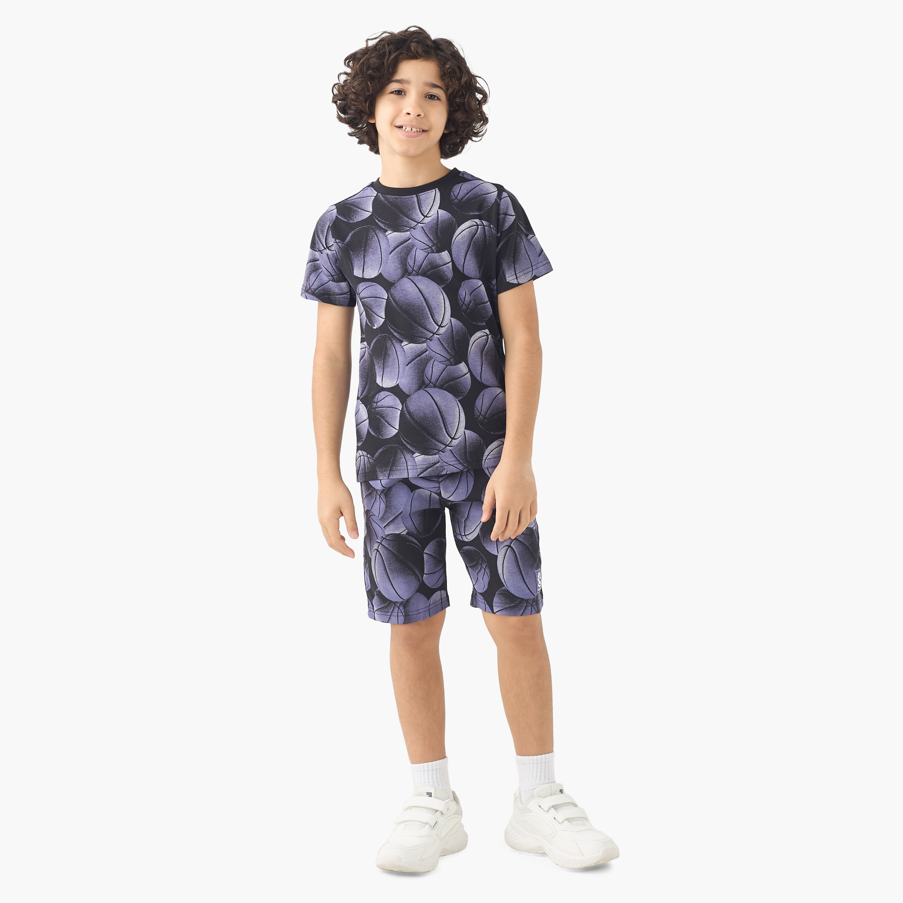 Juniors Crew Neck Short Sleeves T-shirt with Basketball Print-promo_babyshop_Buy2for30_KSA130526-image-2