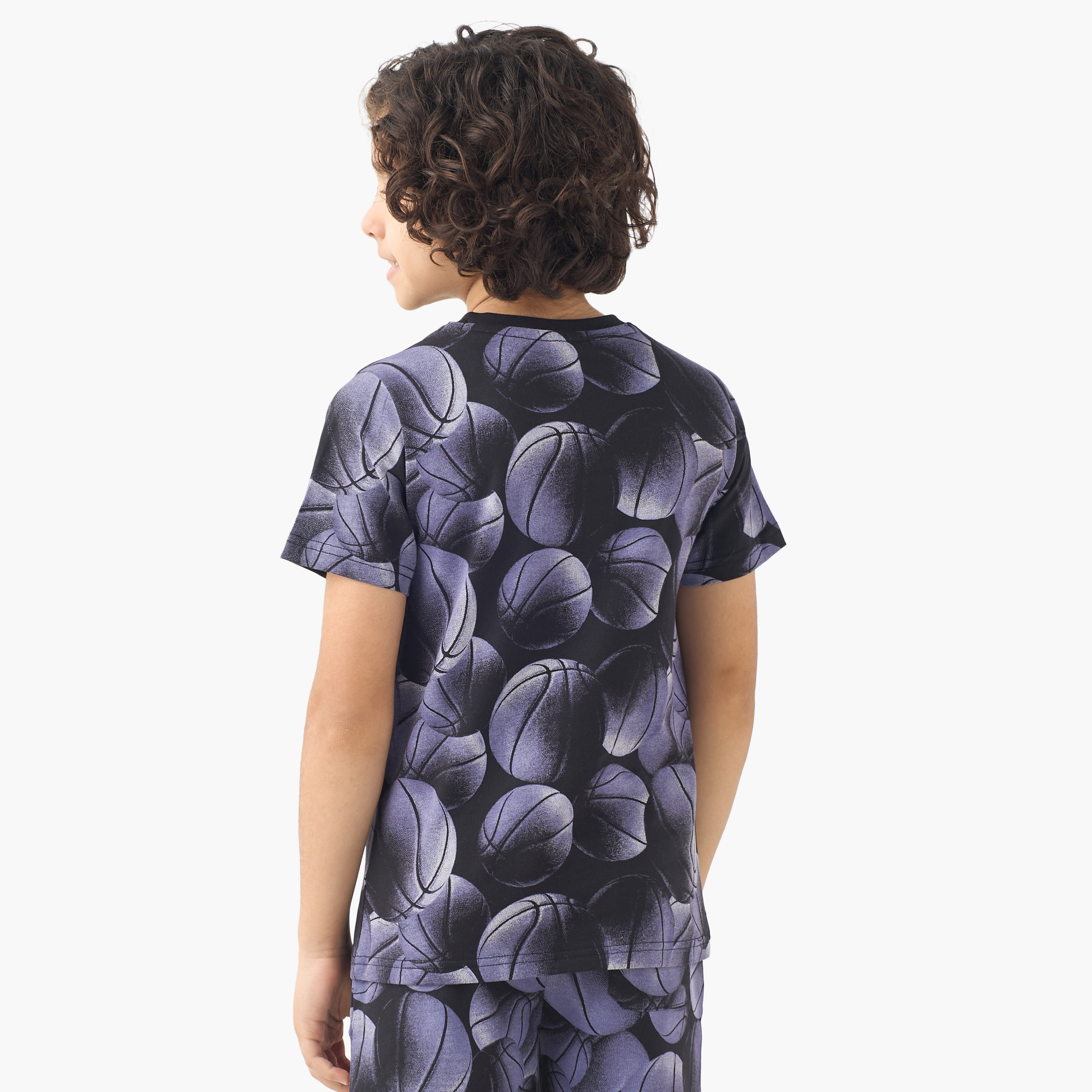 Juniors Crew Neck Short Sleeves T-shirt with Basketball Print-promo_babyshop_Buy2for30_KSA130526-image-3