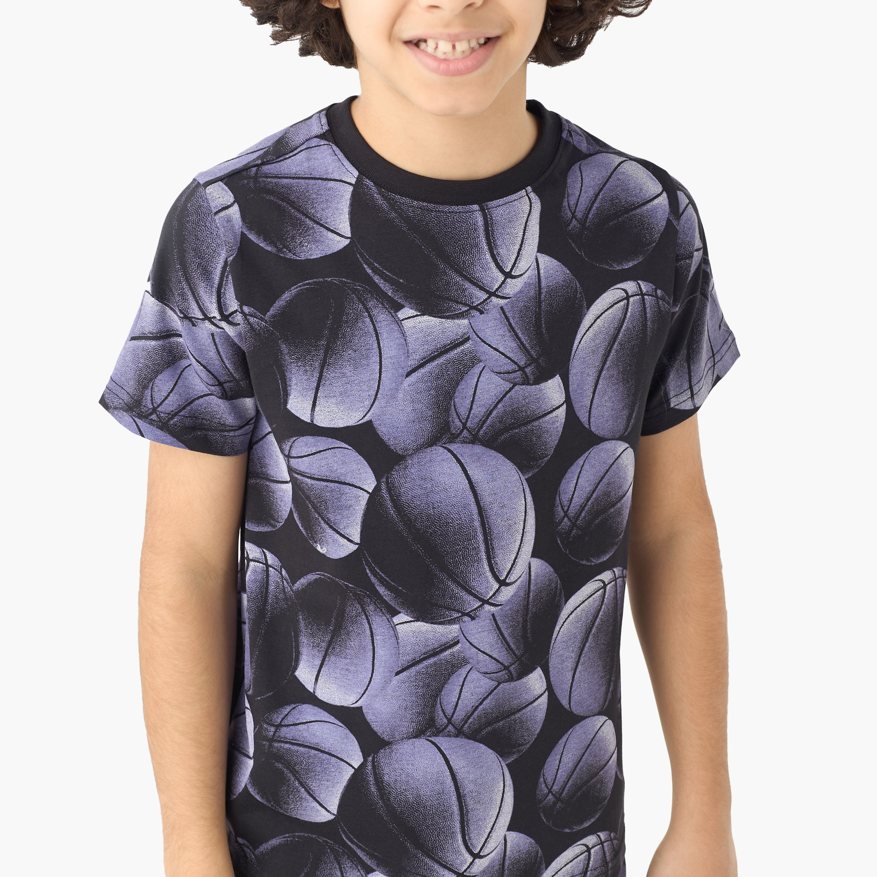Juniors Crew Neck Short Sleeves T-shirt with Basketball Print-promo_babyshop_Buy2for30_KSA130526-image-4