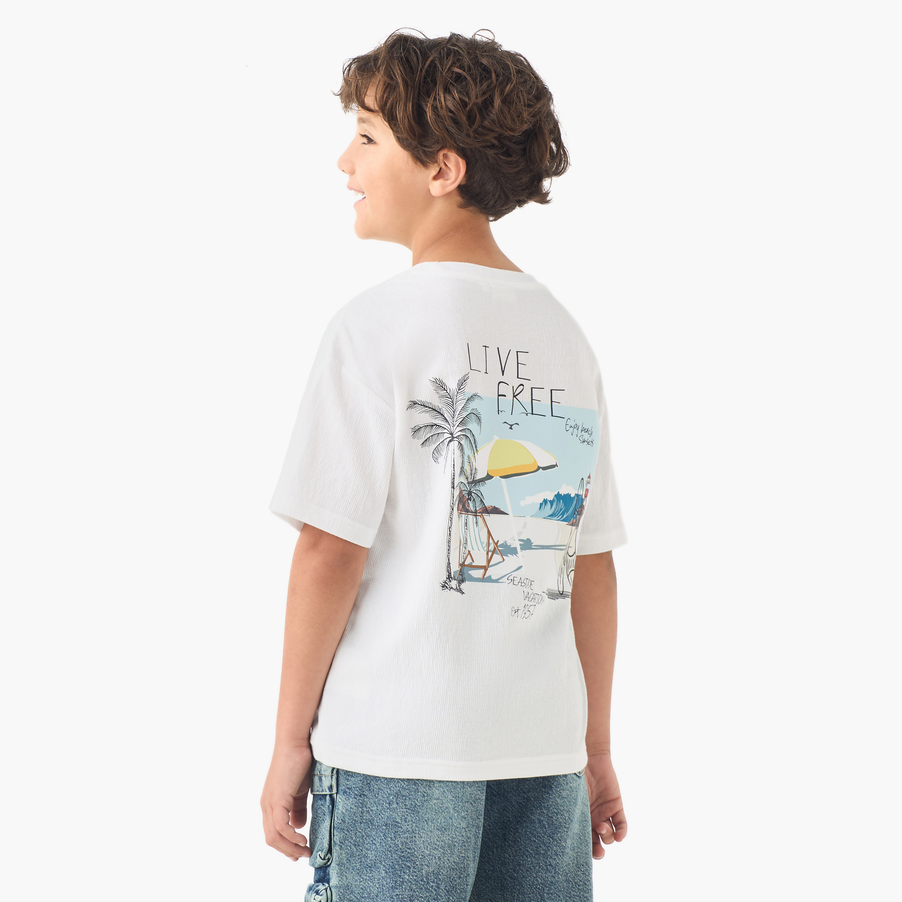 Juniors Crew Neck Short Sleeves T-shirt with Graphic Print-boys-clothing-tshirtsandpolos-image-3