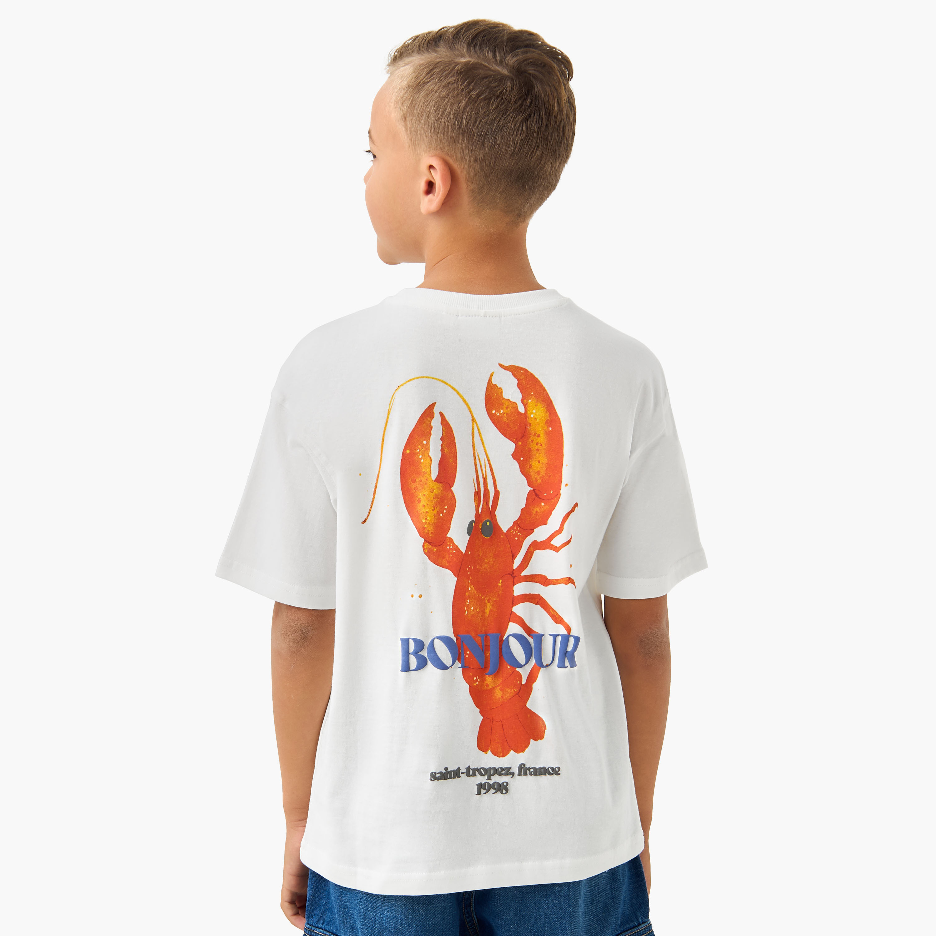 Juniors Crew Neck Short Sleeves T-shirt with Graphic Print-boys-clothing-tshirtsandpolos-image-3
