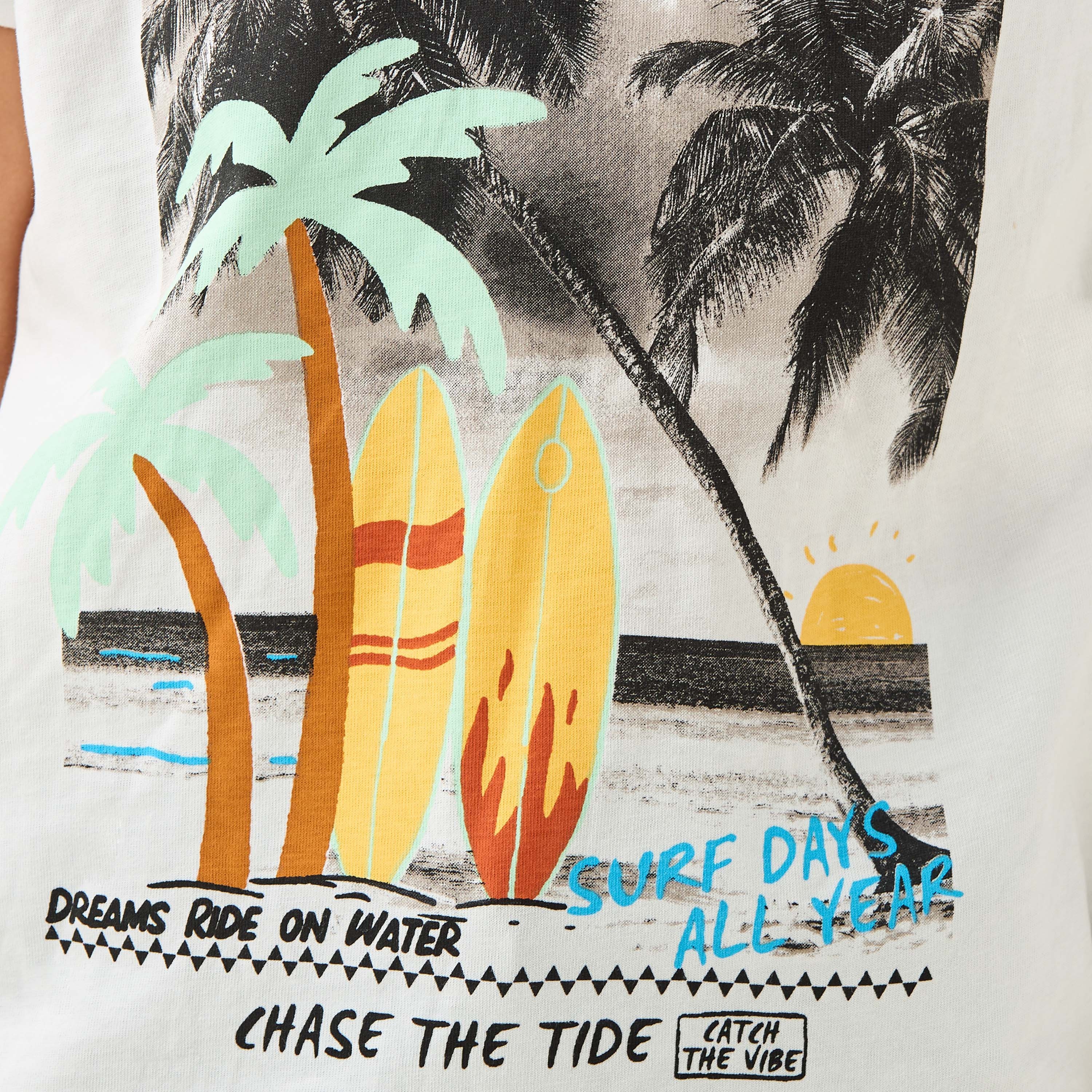 Juniors Crew Neck Short Sleeve T-shirt with Beach Print-boys-clothing-tshirtsandpolos-image-5